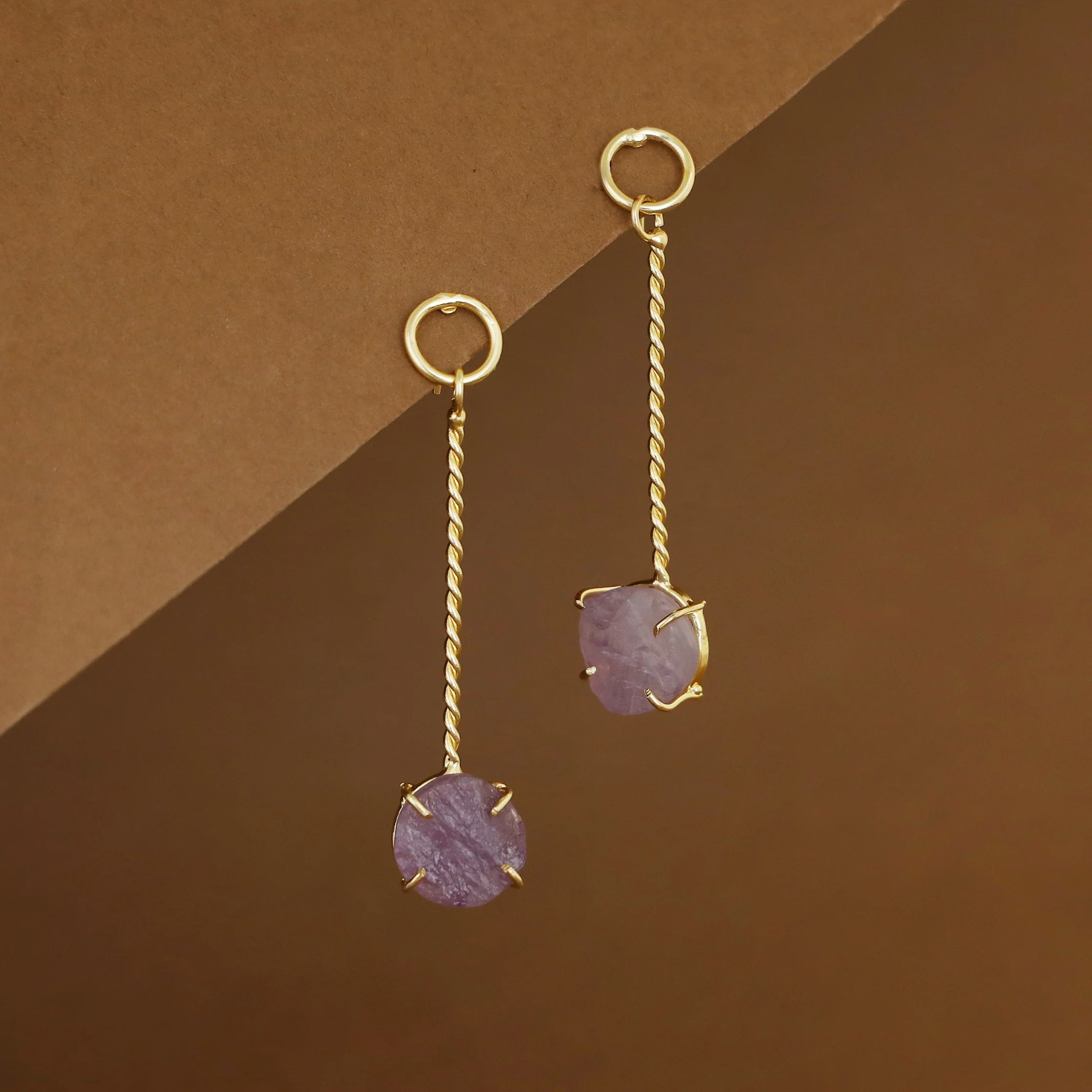 Sriya Twisted Stick Claw Raw Stone Earring - Image 12