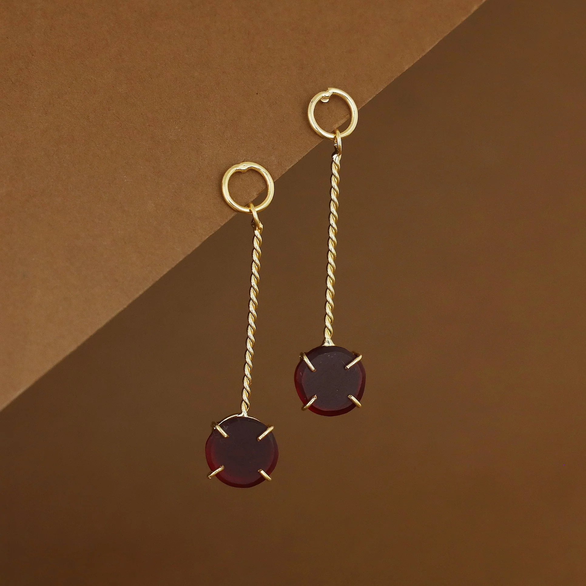Sriya Twisted Stick Claw Raw Stone Earring - Image 4