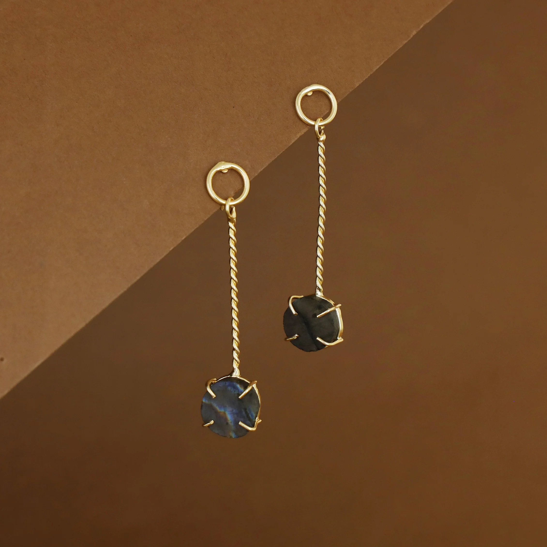 Sriya Twisted Stick Claw Raw Stone Earring - Image 6