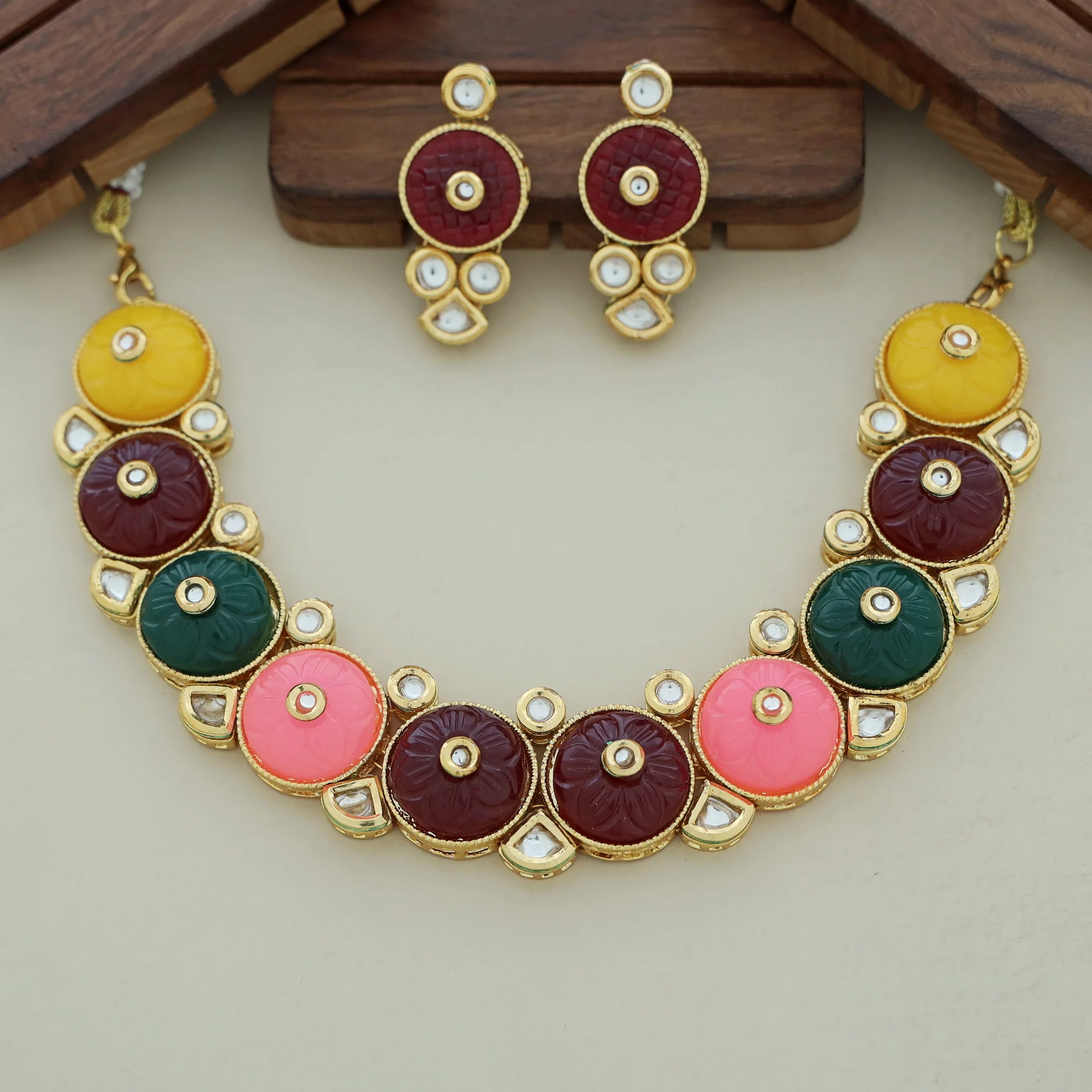 Suhasini Kundan Neckpiece With Earring - Image 2