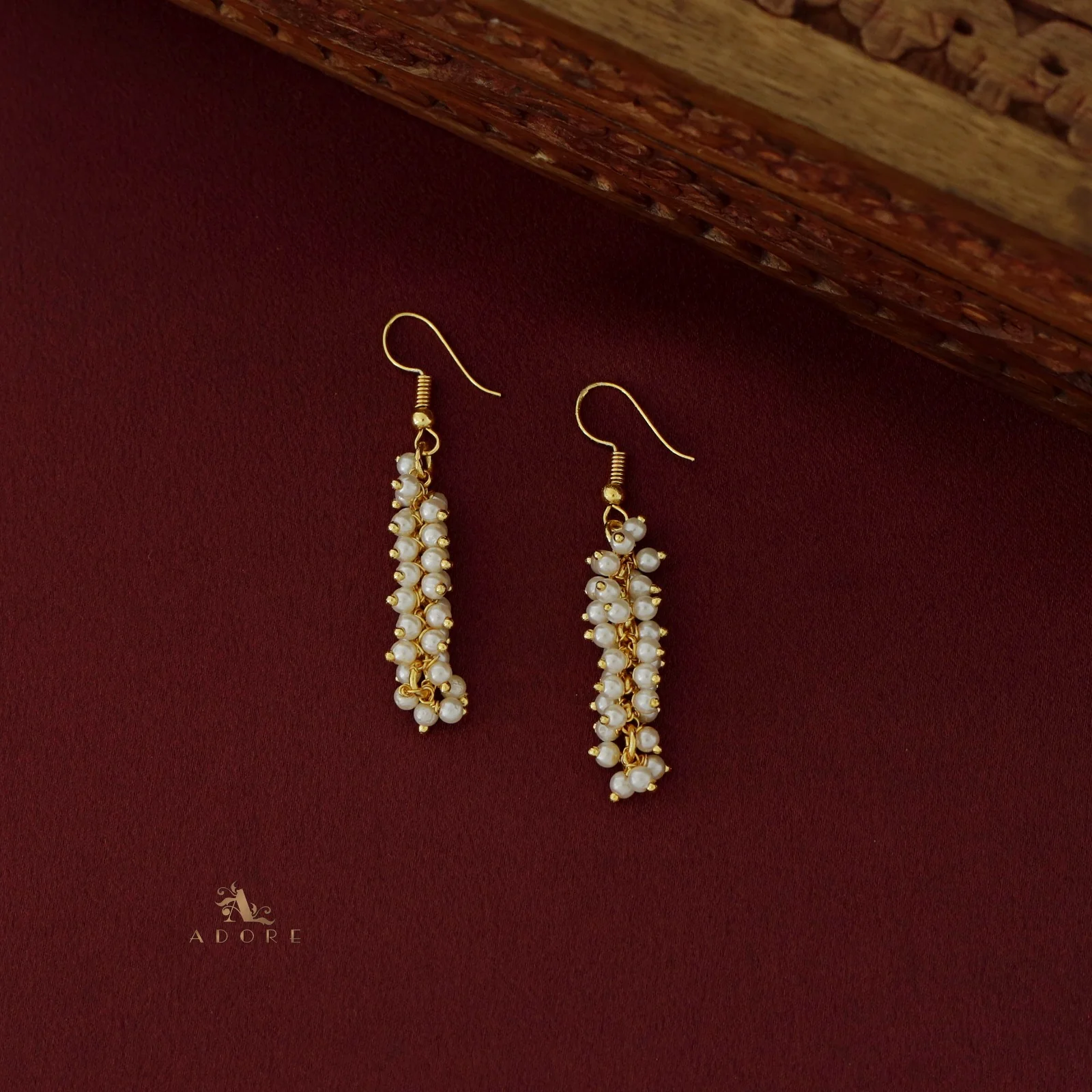 Sukanya Cluster Pearl Beads Neckpiece With Drop - Image 7