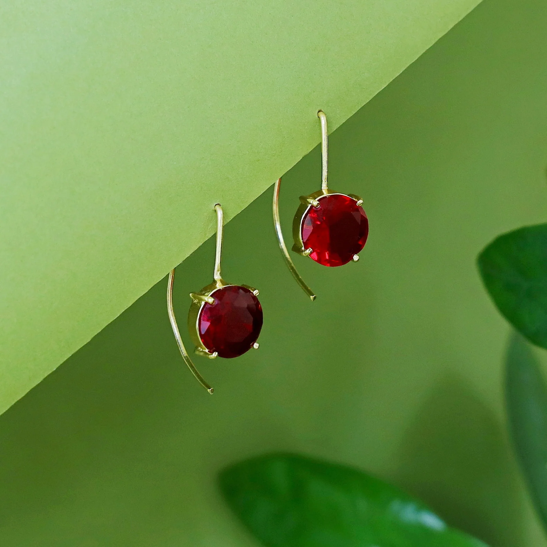 Susanna Claw Circle Glossy Stone Hoop Earring - Image 10