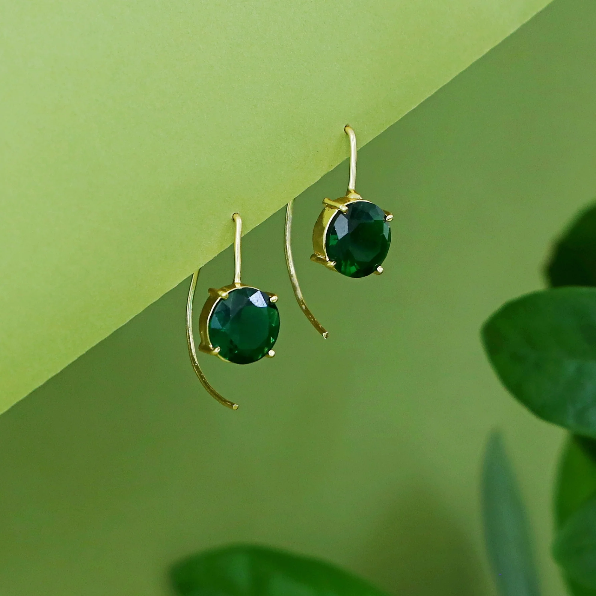 Susanna Claw Circle Glossy Stone Hoop Earring - Image 3