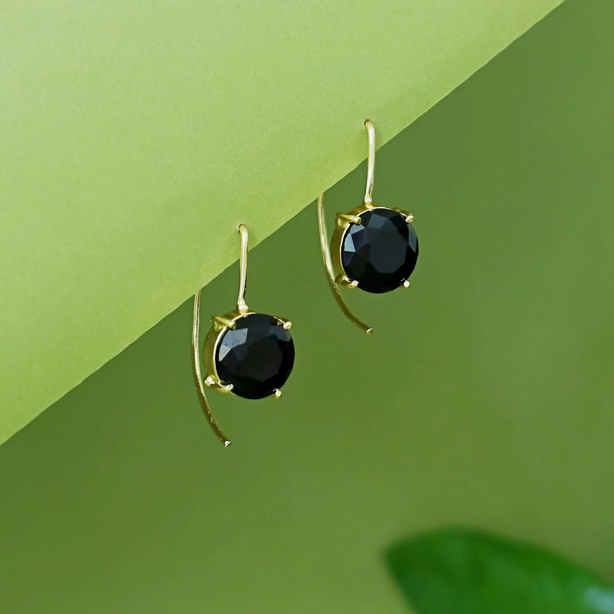 Susanna Claw Circle Glossy Stone Hoop Earring - Image 8