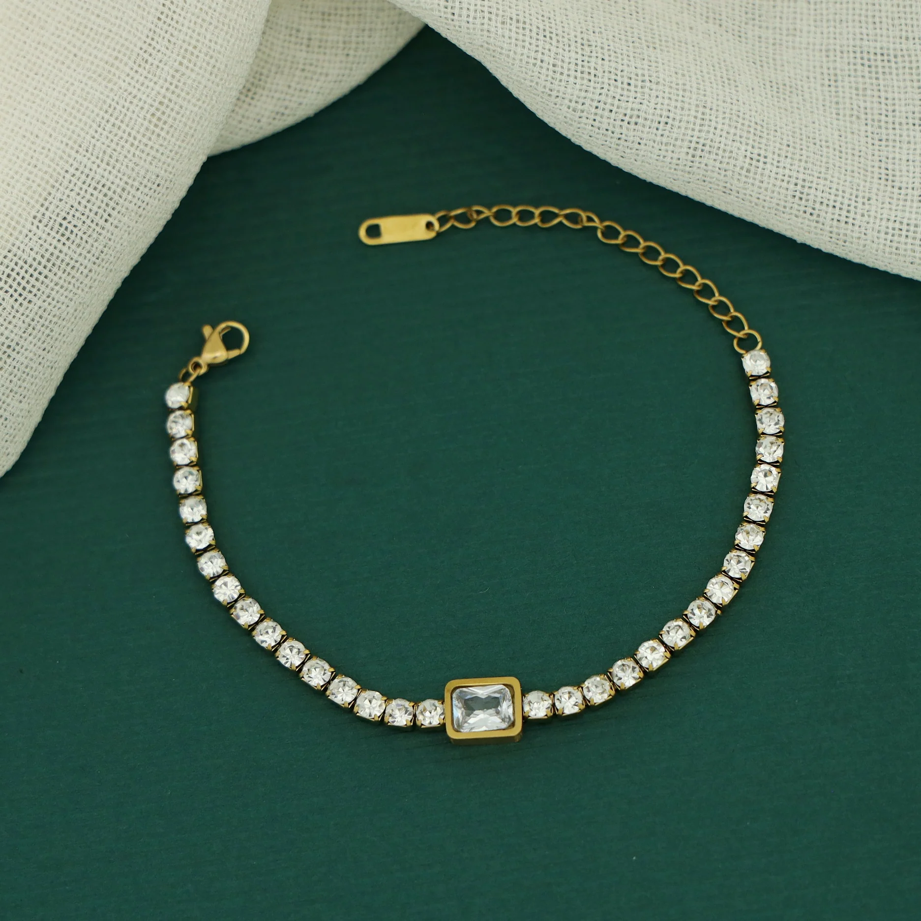 Suzanne Rectangle Stone Bracelet - Image 2