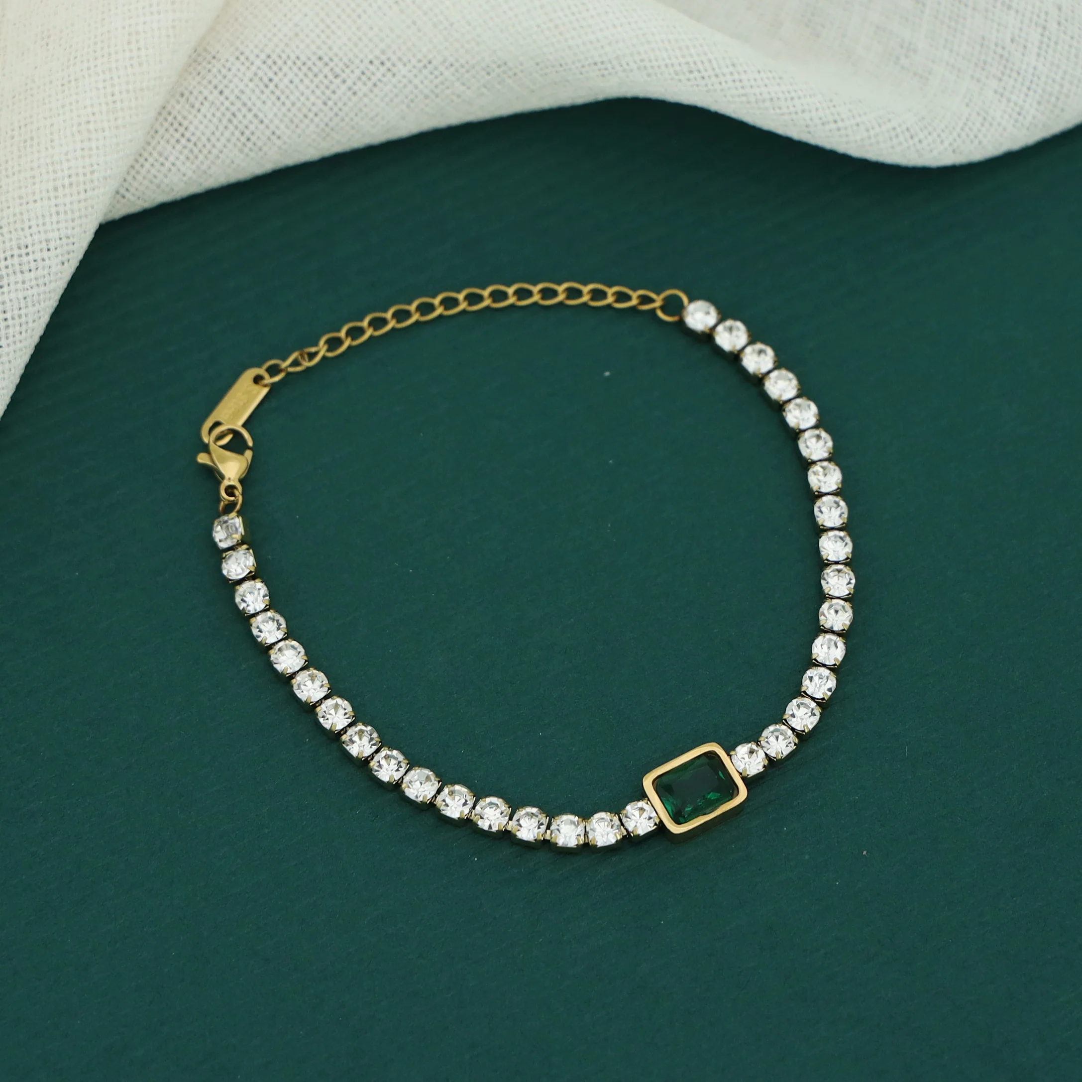 Suzanne Rectangle Stone Bracelet - Image 3