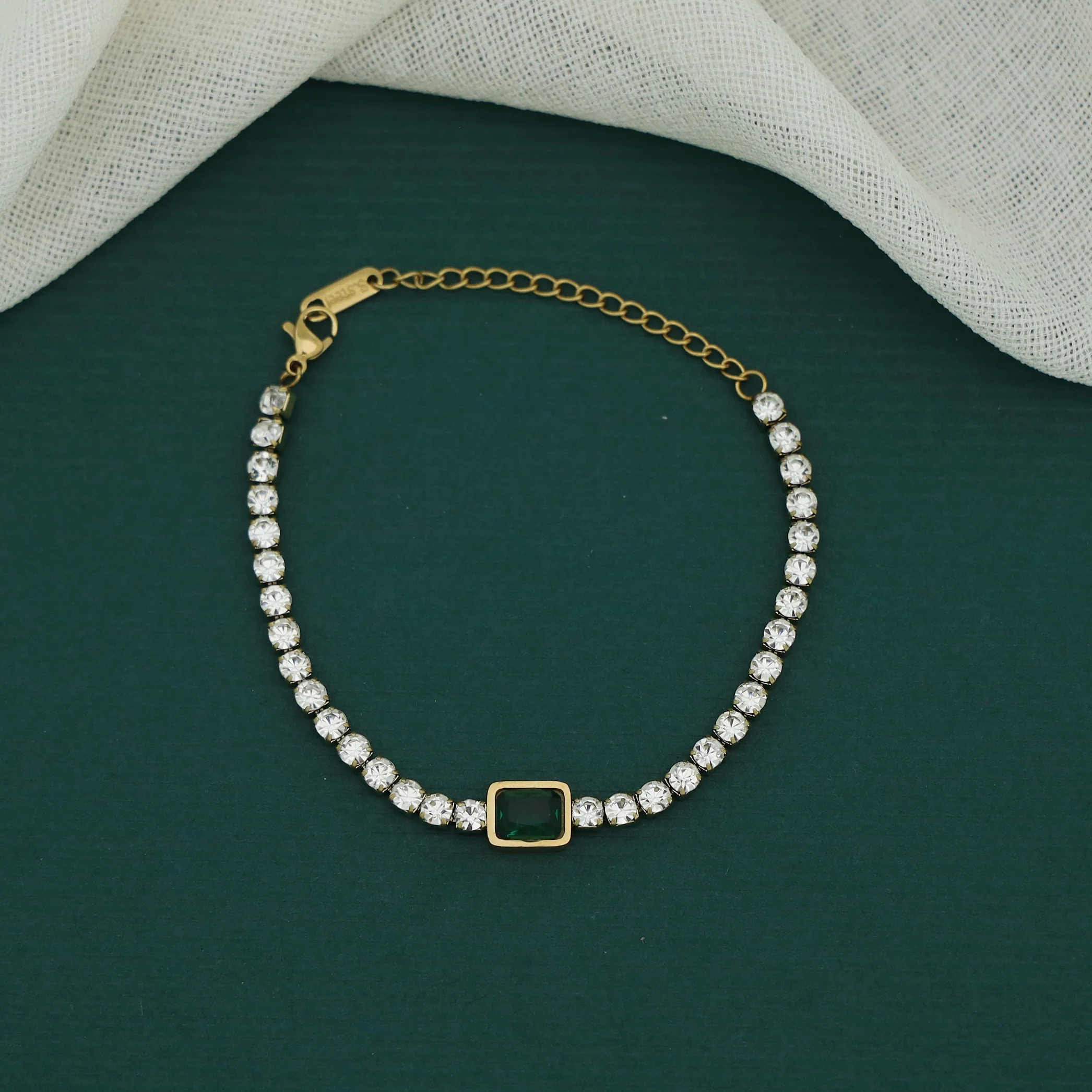 Suzanne Rectangle Stone Bracelet - Image 4