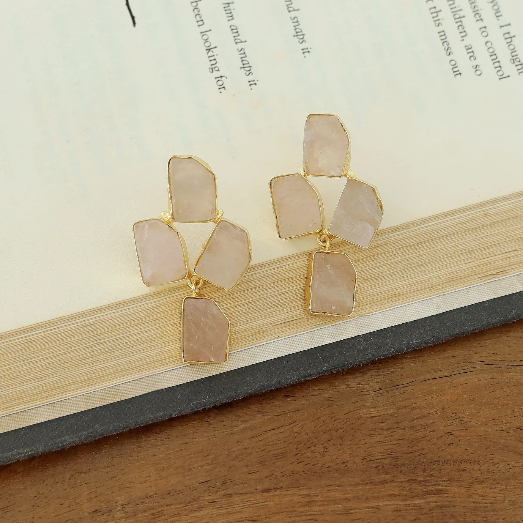 Suzy Golden Tetra Raw Stone Earring - Image 11