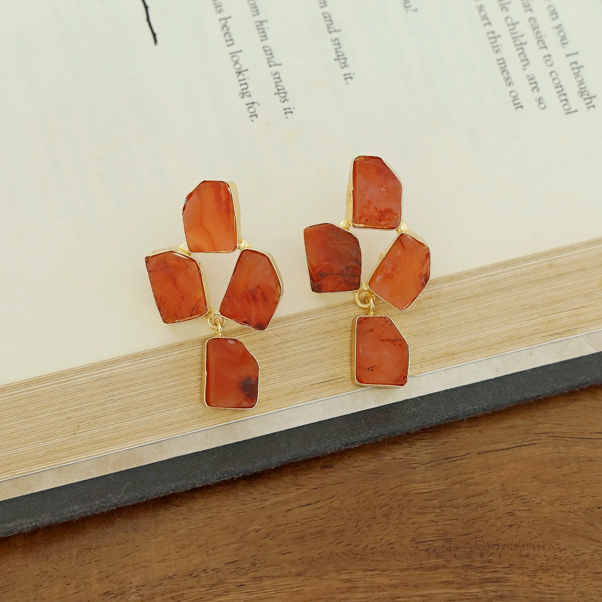 Suzy Golden Tetra Raw Stone Earring - Image 15
