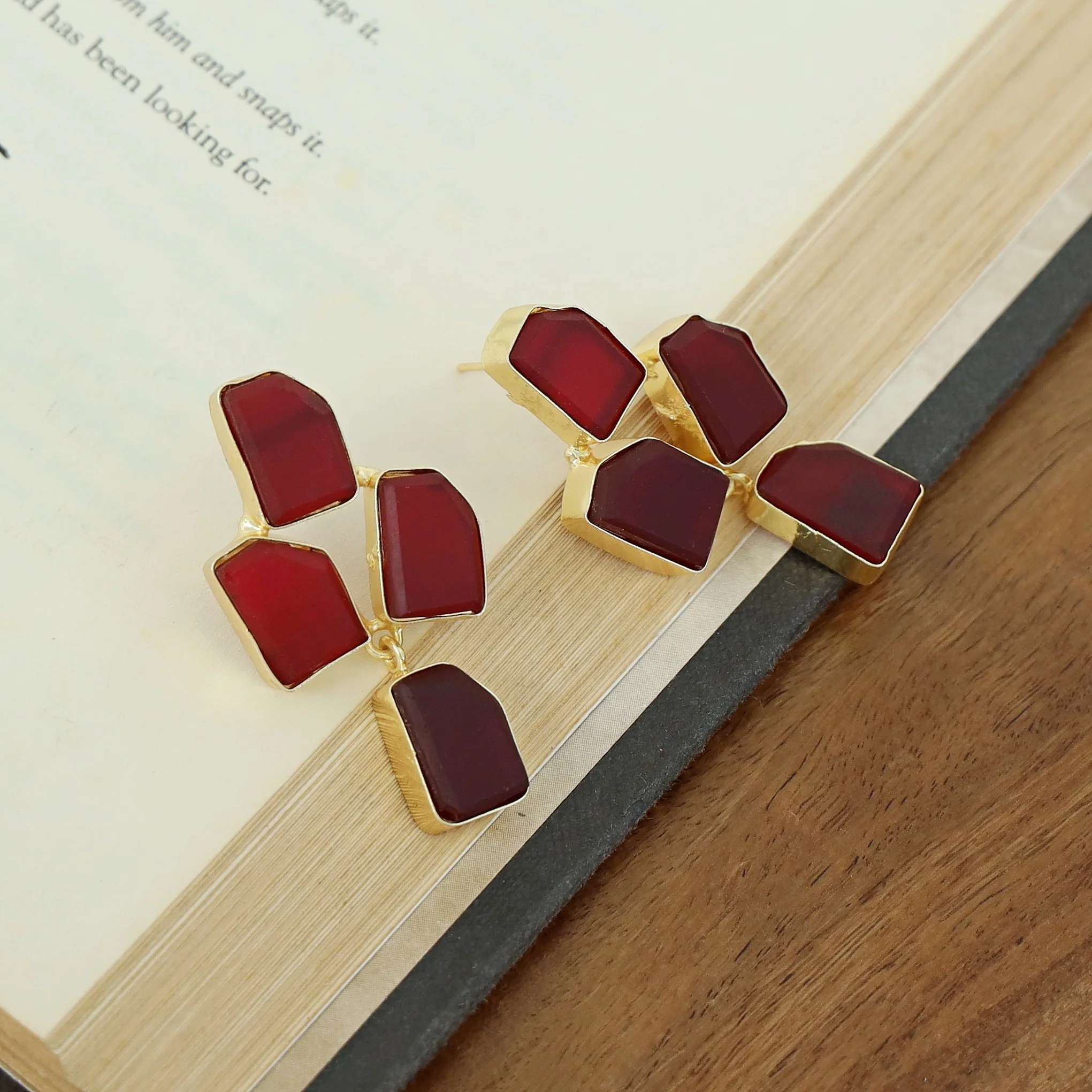 Suzy Golden Tetra Raw Stone Earring - Image 18