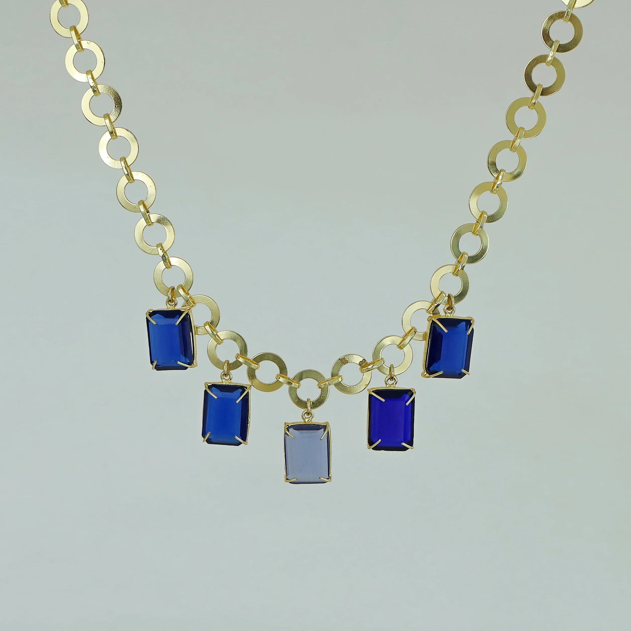 Taahira Golden Circle Rectangle Glossy Neckpiece - Image 14