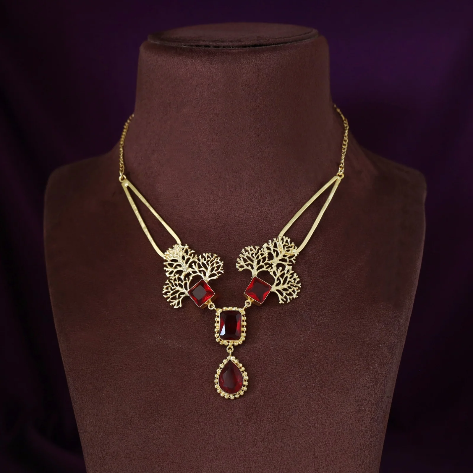 Tacey Filgree Glossy Stone Neckpiece - Image 8