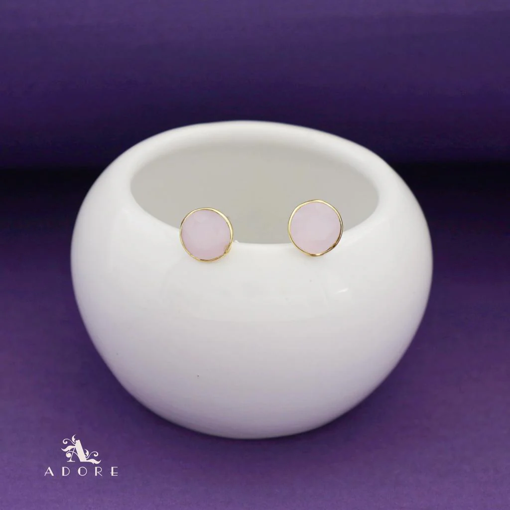 Taina Glossy Round Stone Stud - Image 10