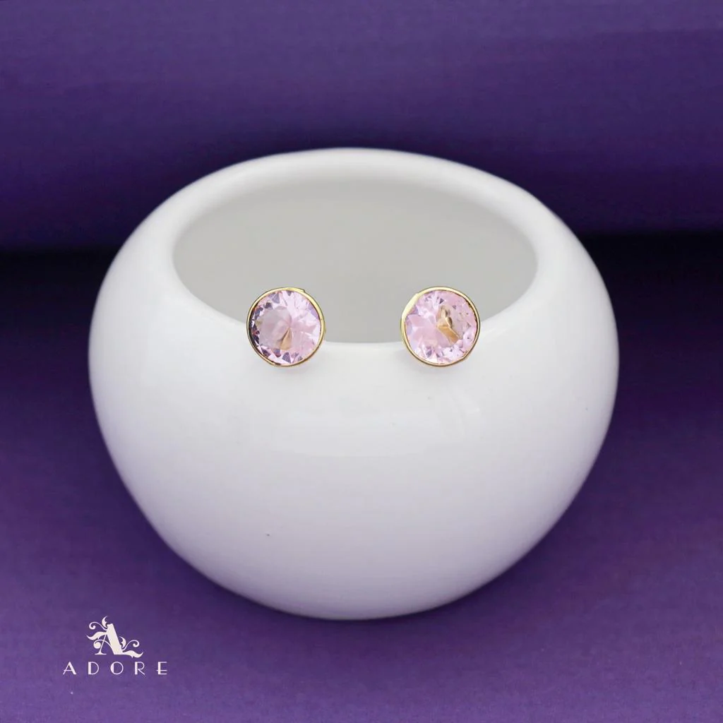 Taina Glossy Round Stone Stud - Image 11
