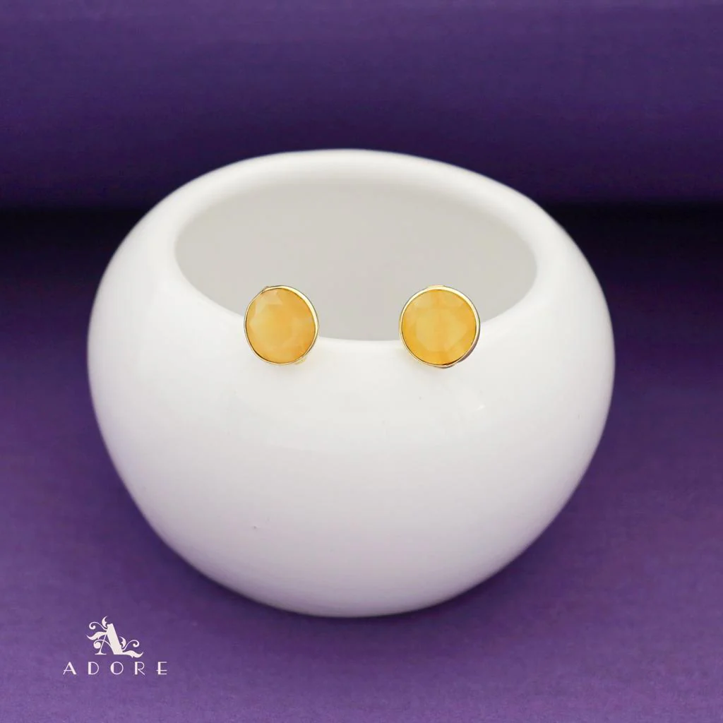 Taina Glossy Round Stone Stud - Image 13