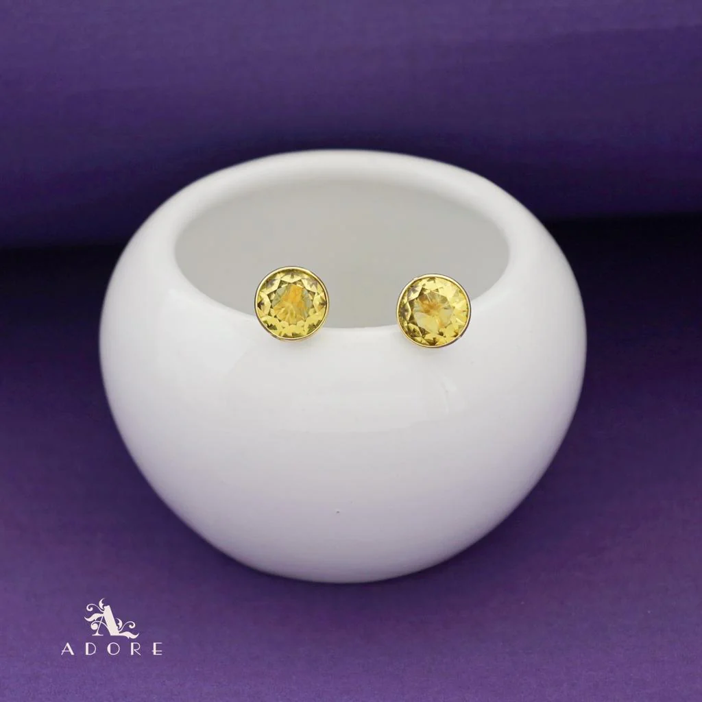 Taina Glossy Round Stone Stud - Image 14