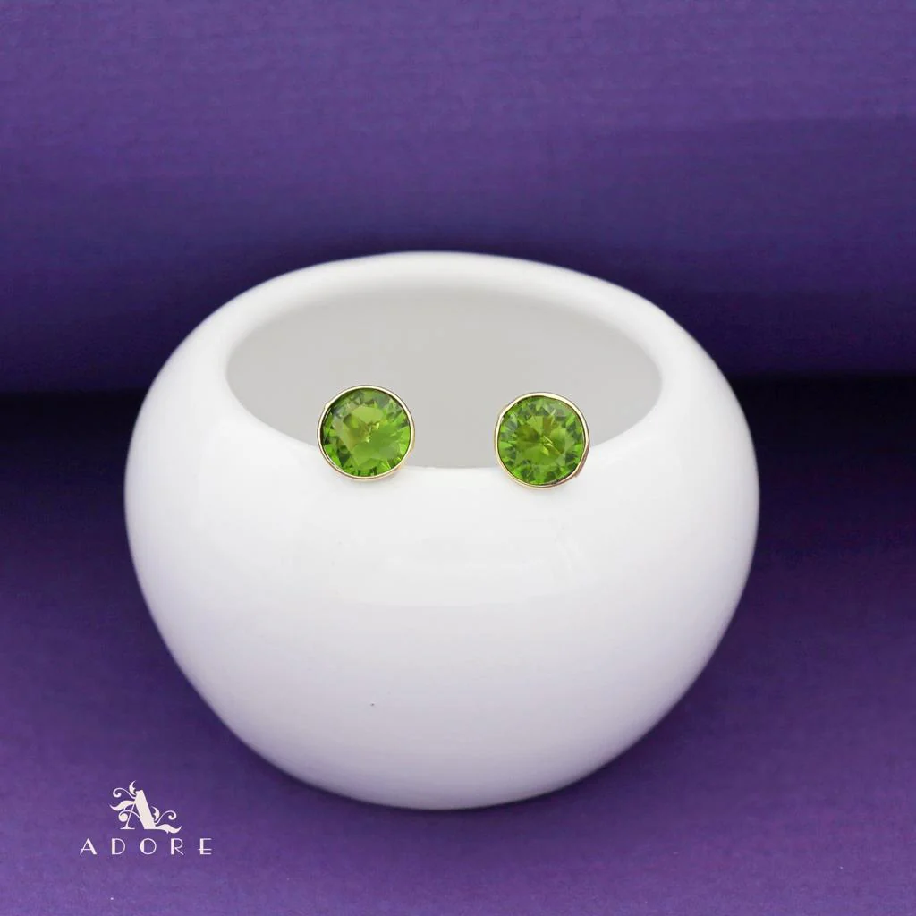 Taina Glossy Round Stone Stud - Image 15