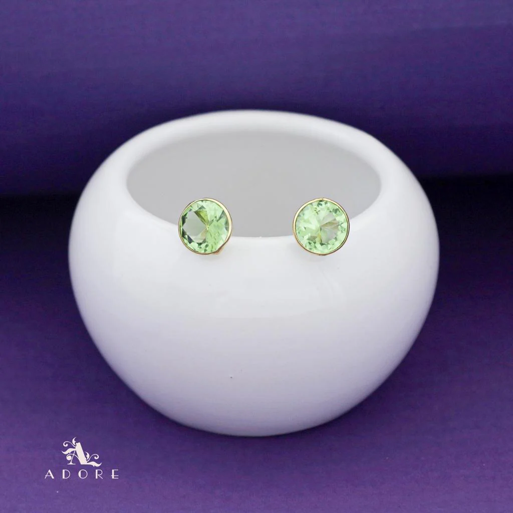 Taina Glossy Round Stone Stud - Image 17