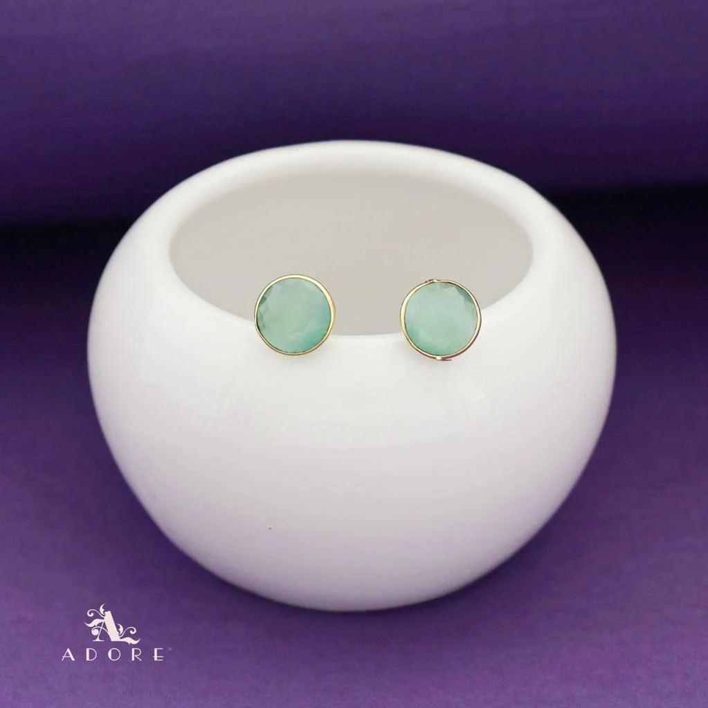 Taina Glossy Round Stone Stud - Image 18
