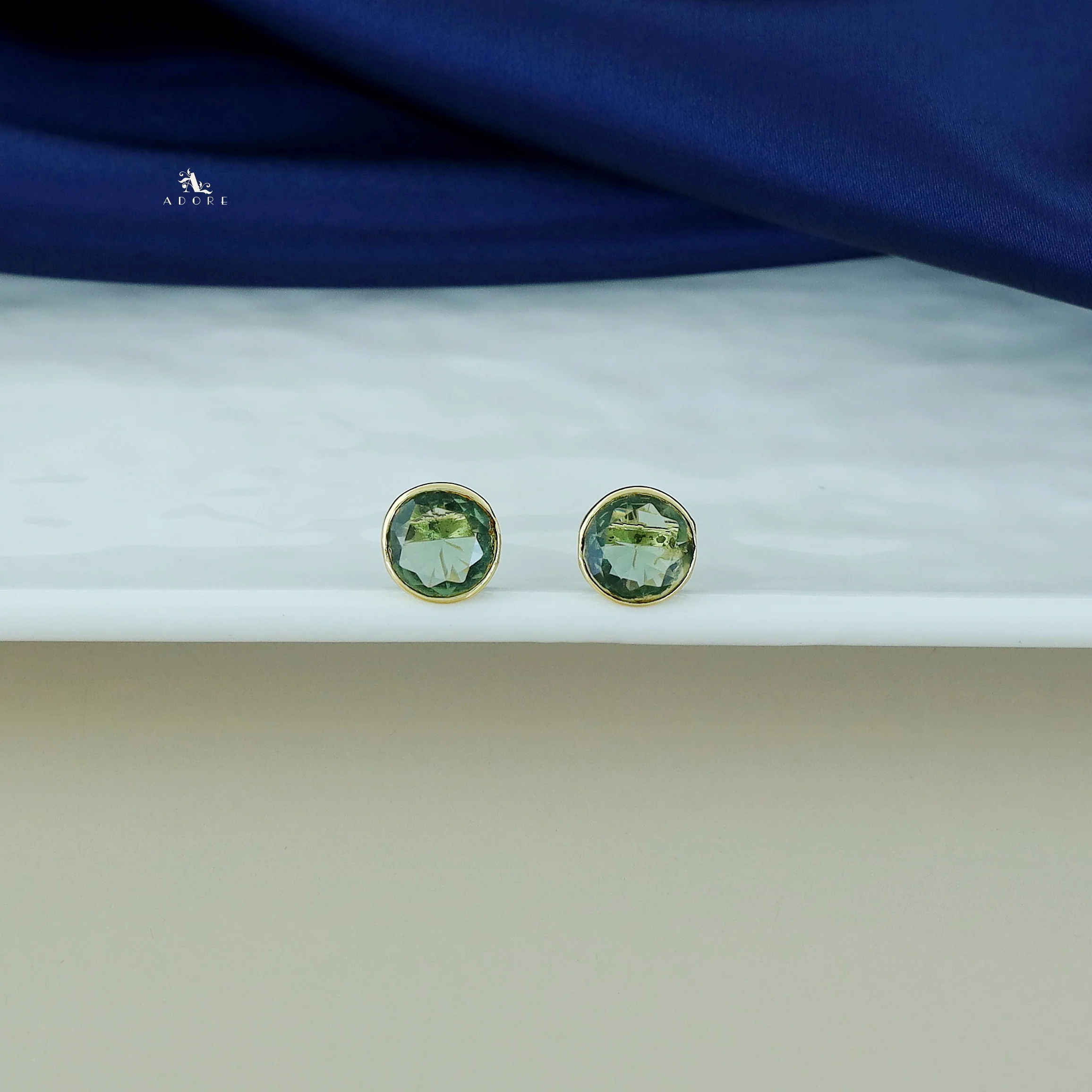 Taina Glossy Round Stone Stud - Image 20