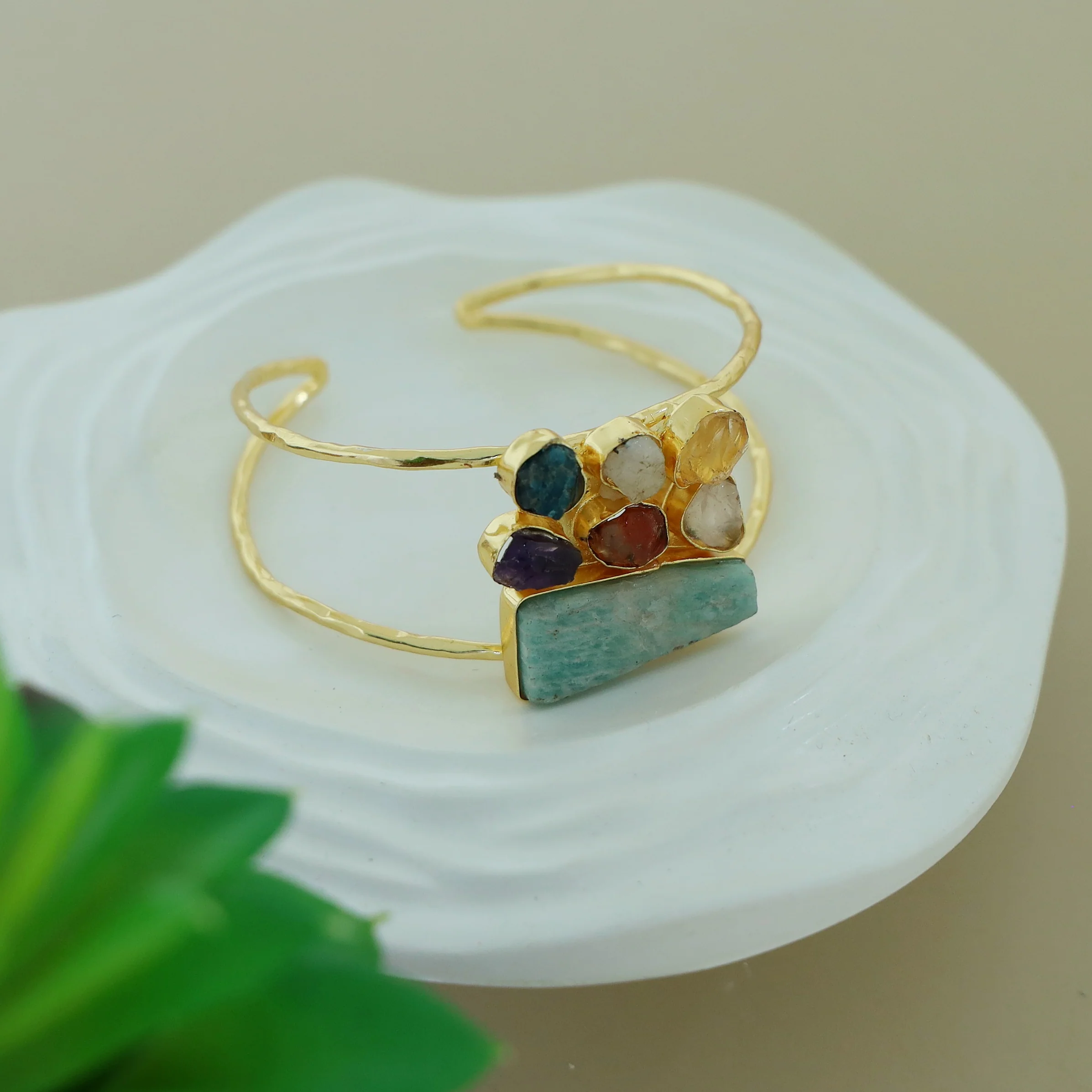 Talita 2 Layer Raw Stone Bangle - Image 10