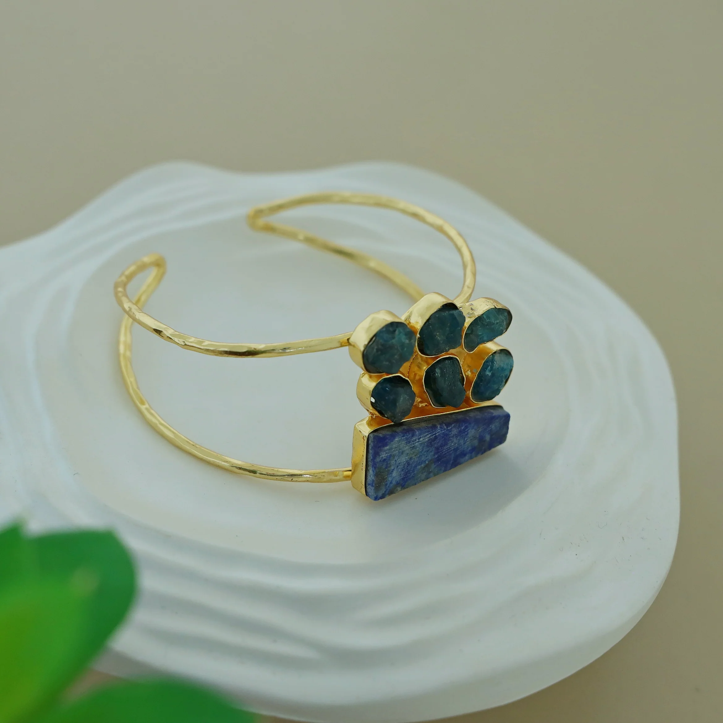 Talita 2 Layer Raw Stone Bangle - Image 11