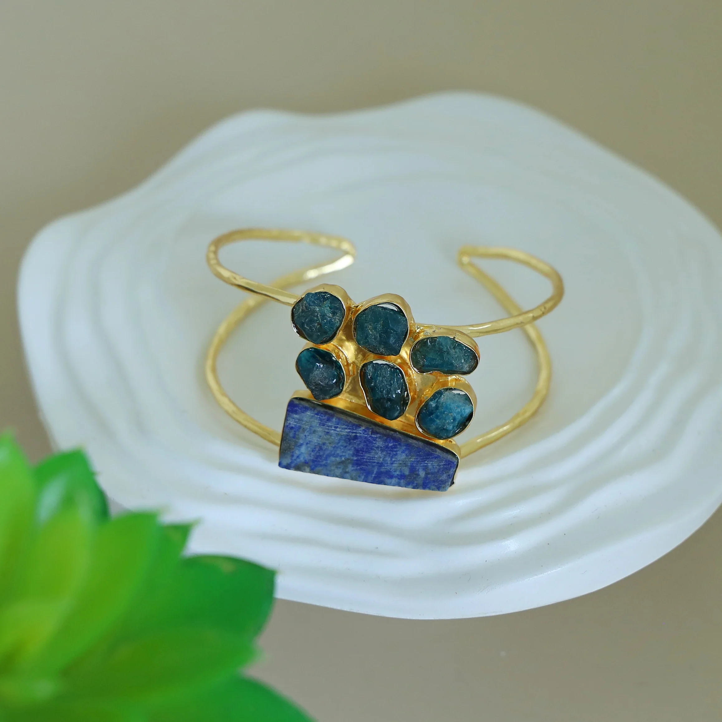 Talita 2 Layer Raw Stone Bangle - Image 12