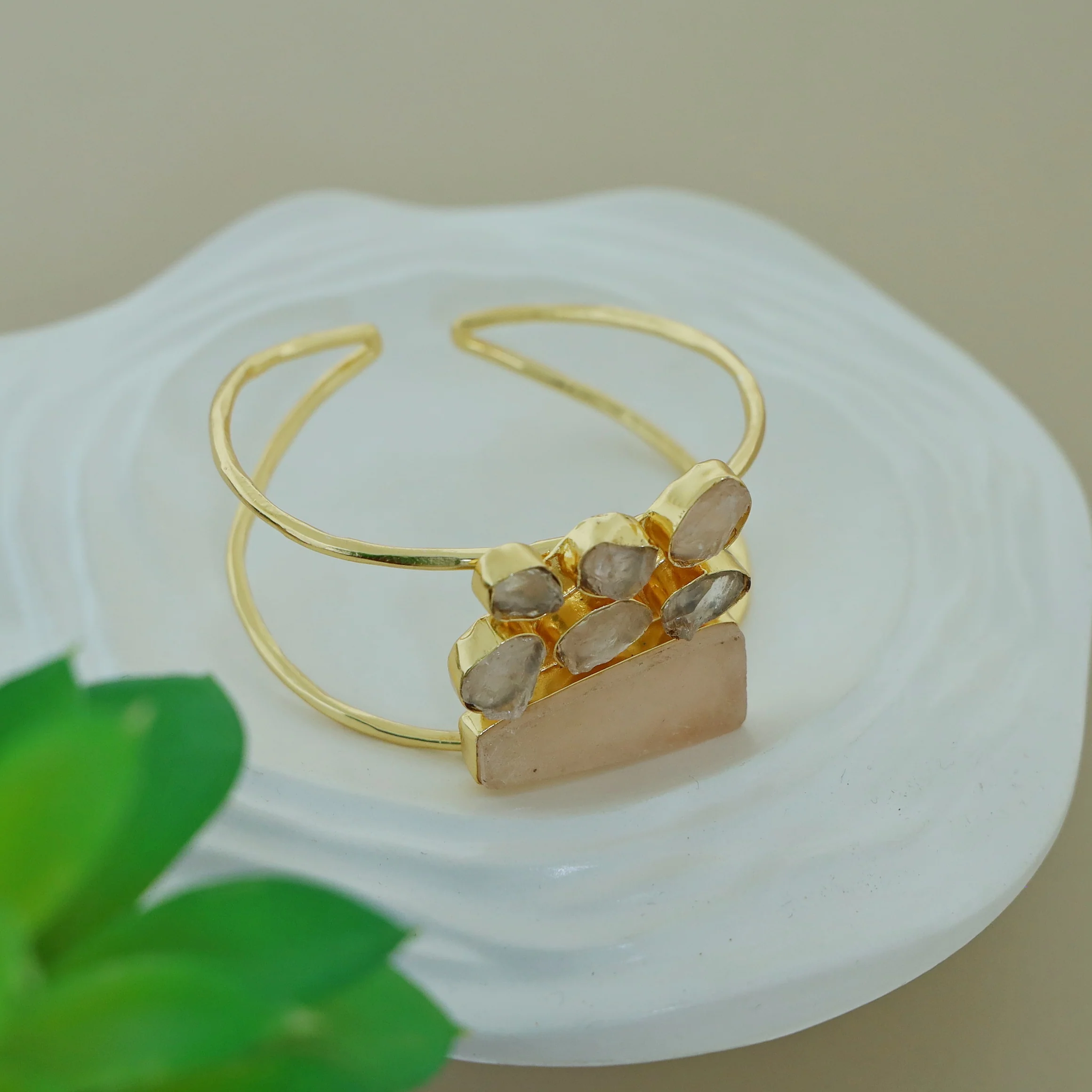 Talita 2 Layer Raw Stone Bangle - Image 3