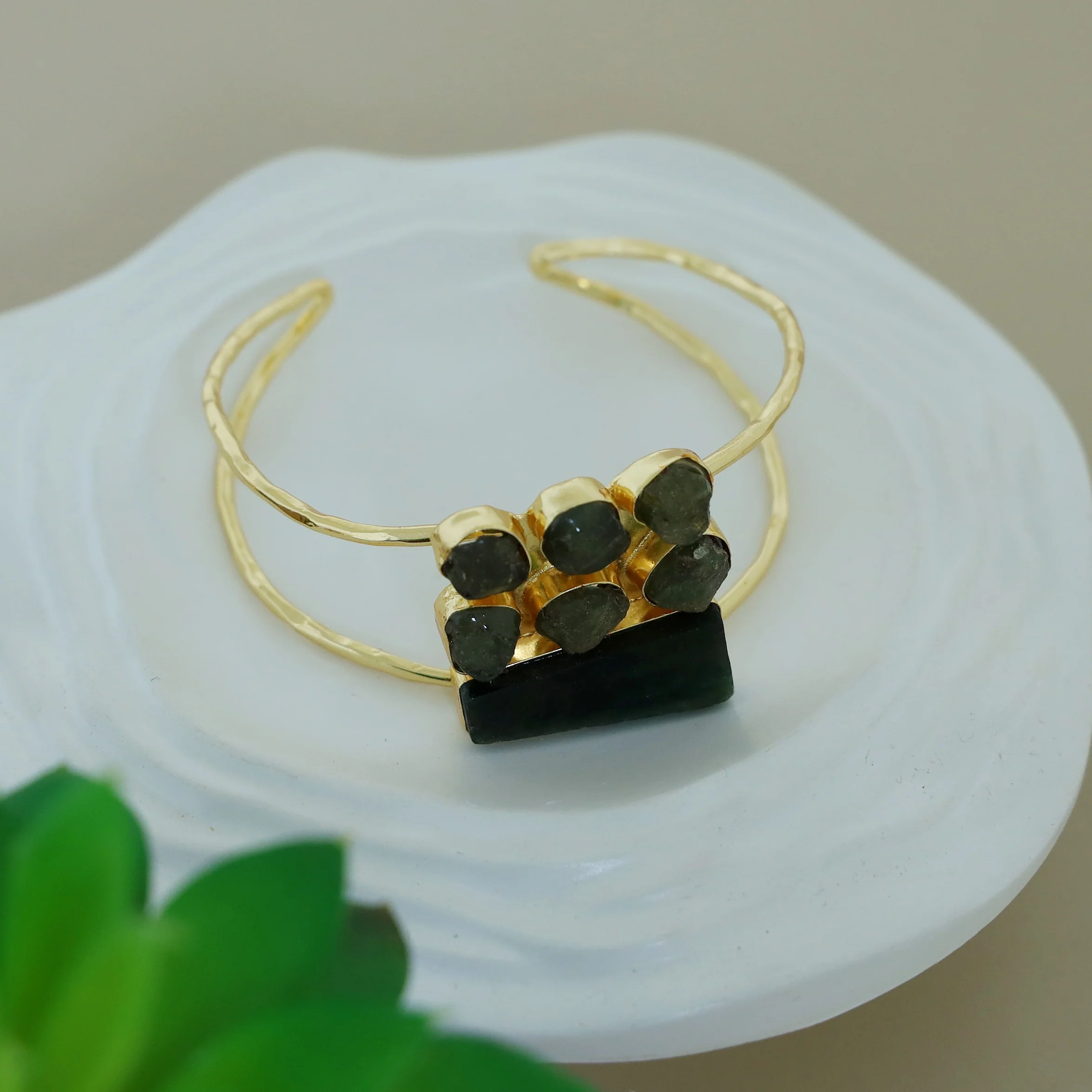 Talita 2 Layer Raw Stone Bangle - Image 6