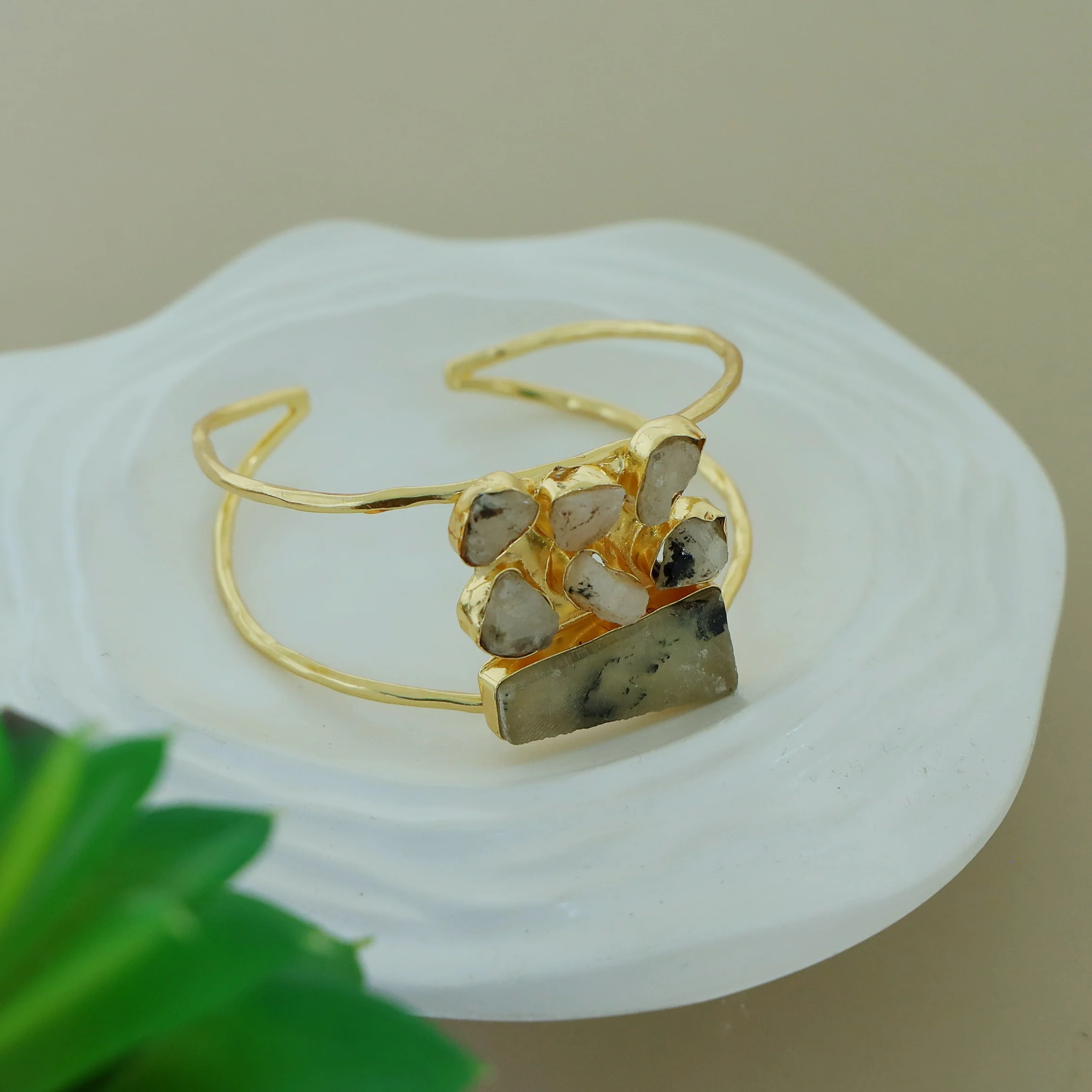 Talita 2 Layer Raw Stone Bangle - Image 7