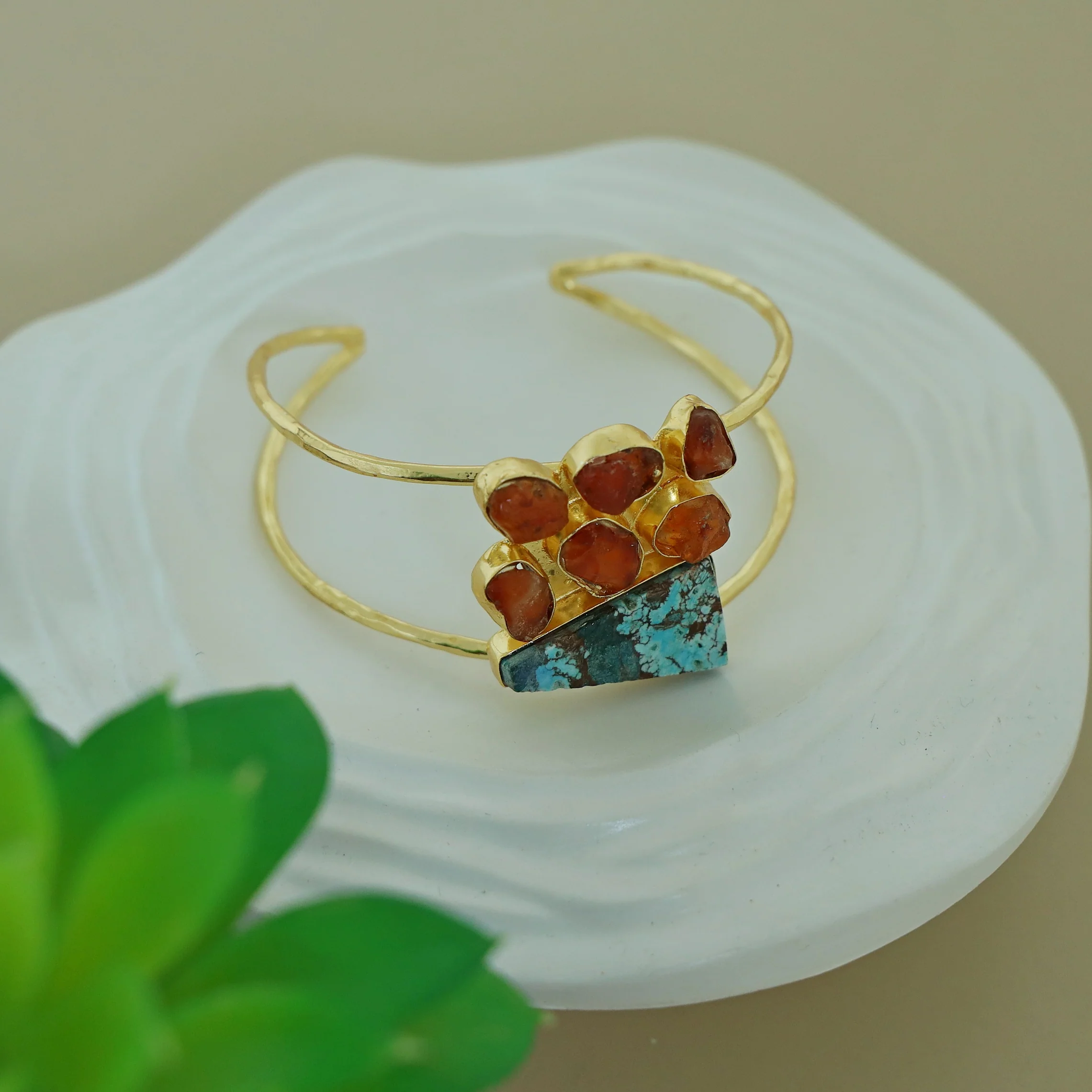Talita 2 Layer Raw Stone Bangle - Image 8