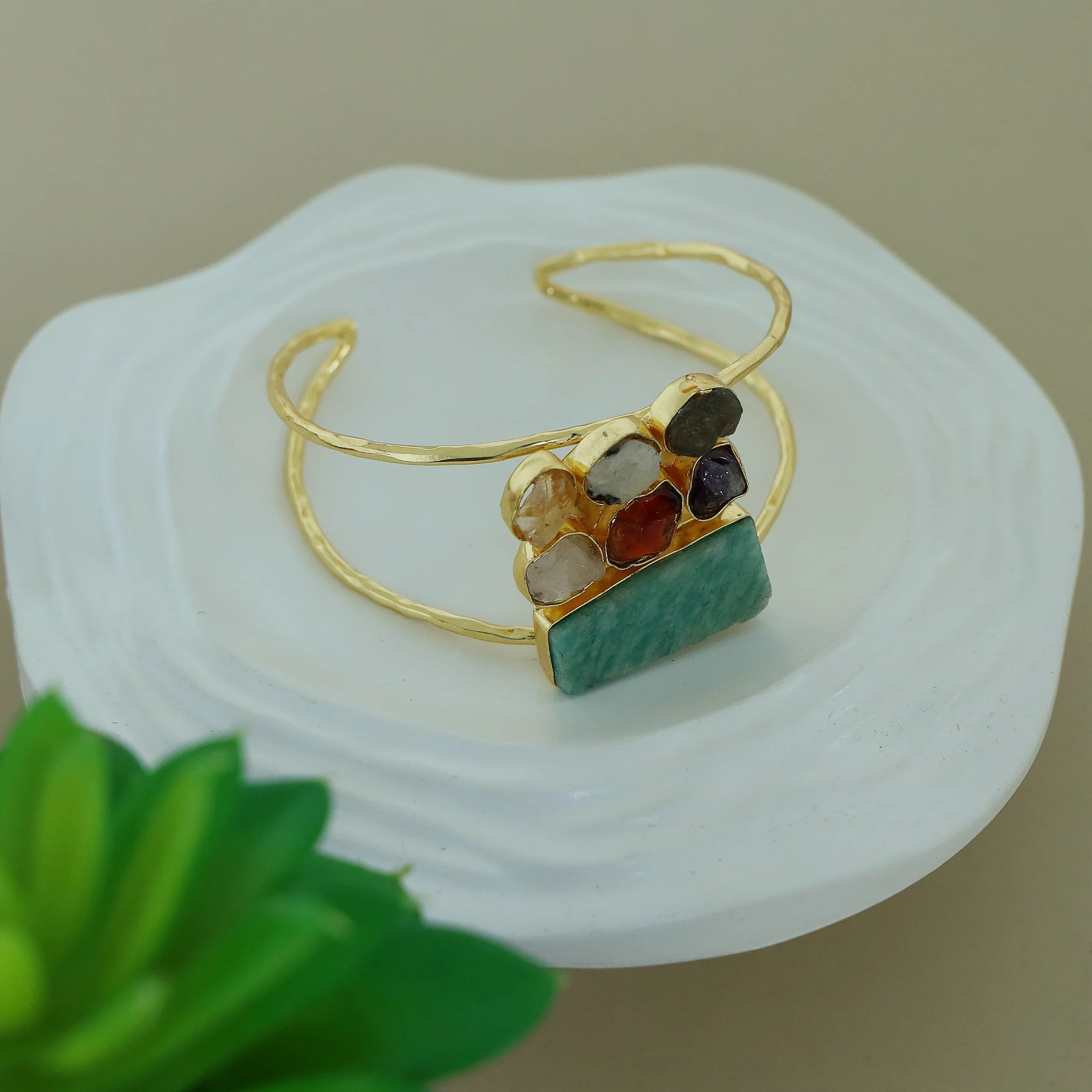 Talita 2 Layer Raw Stone Bangle - Image 9