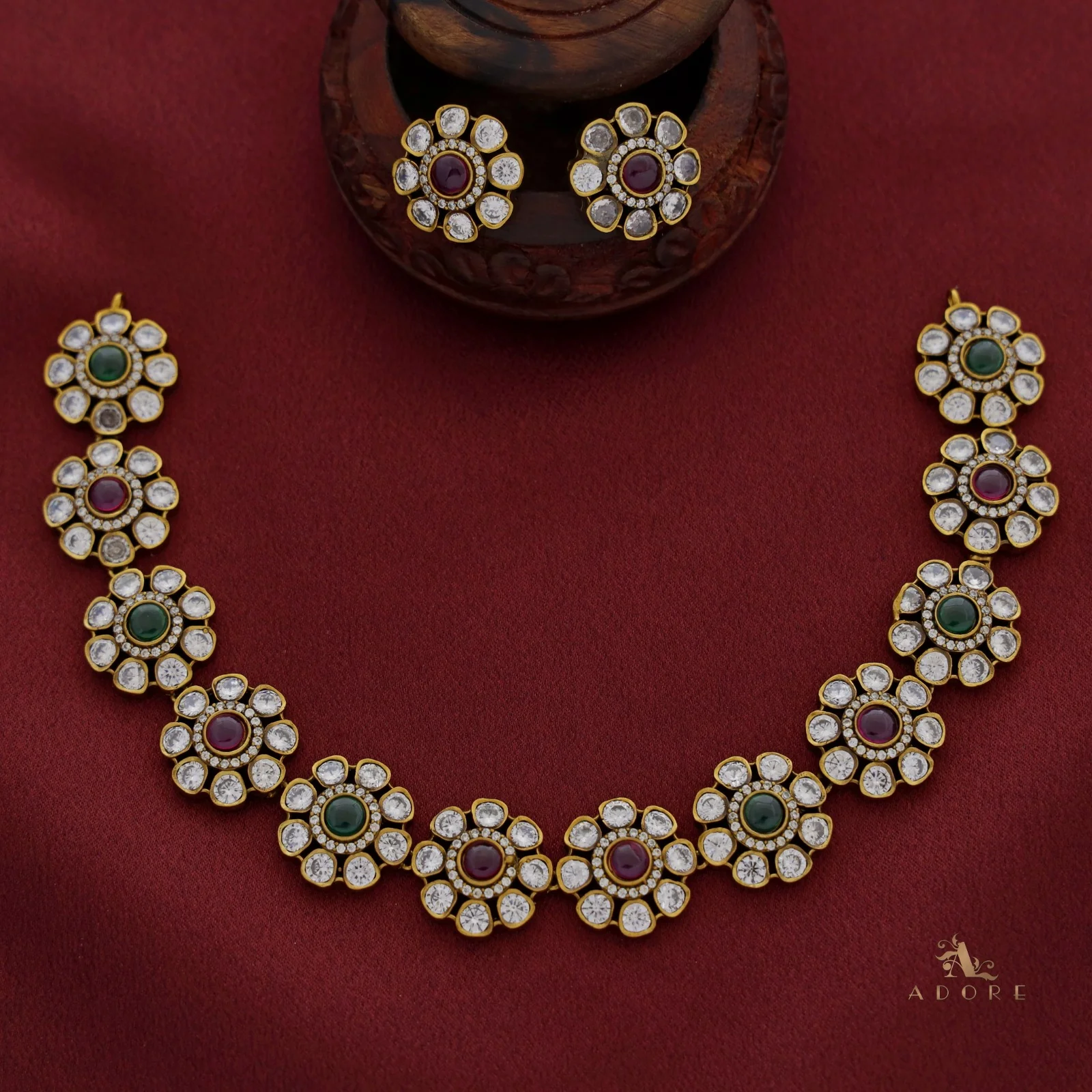 Tanmayi Premium Flower Neckpiece With Stud - Image 2