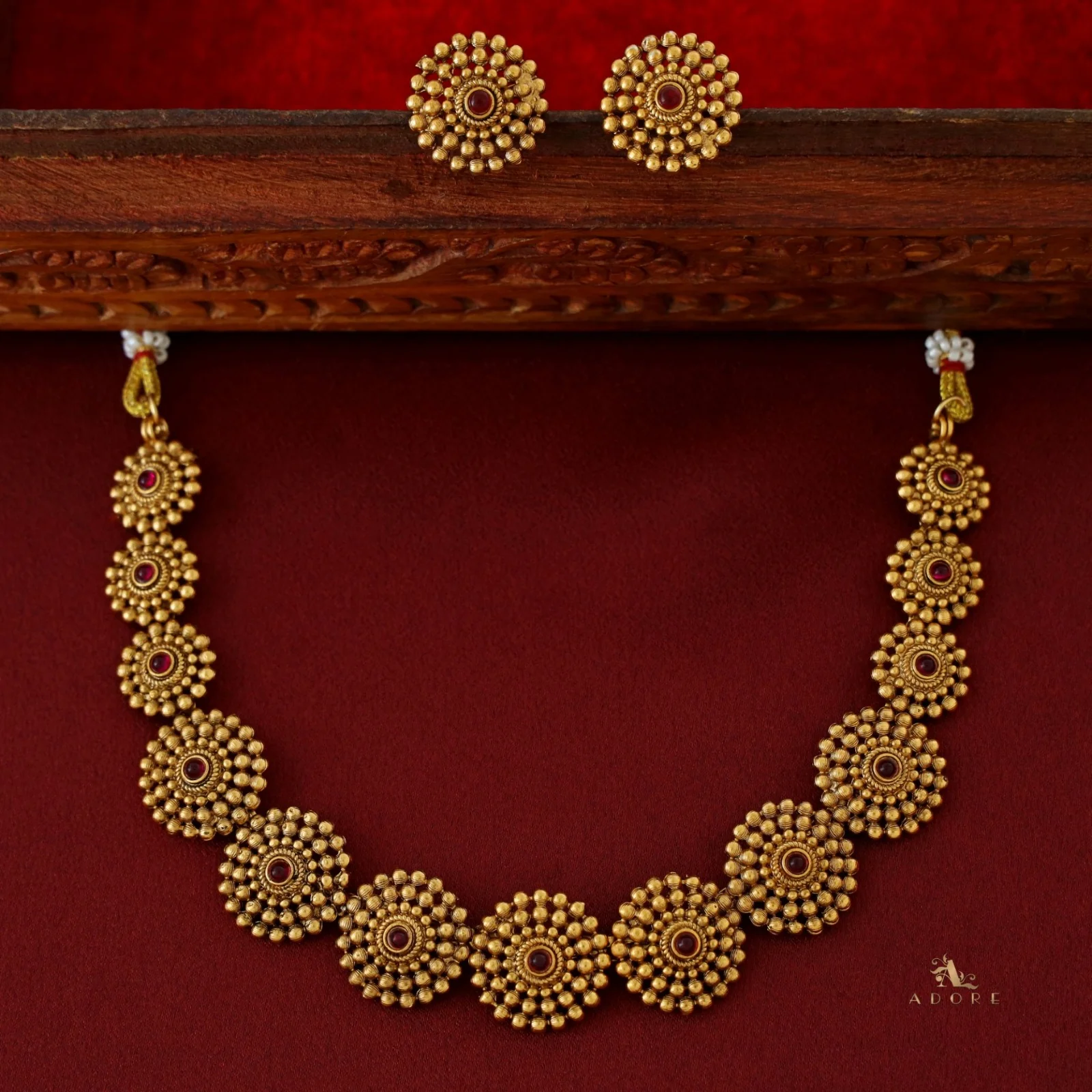 Tanvika Chakra Short Neckpiece with Earring - Image 14