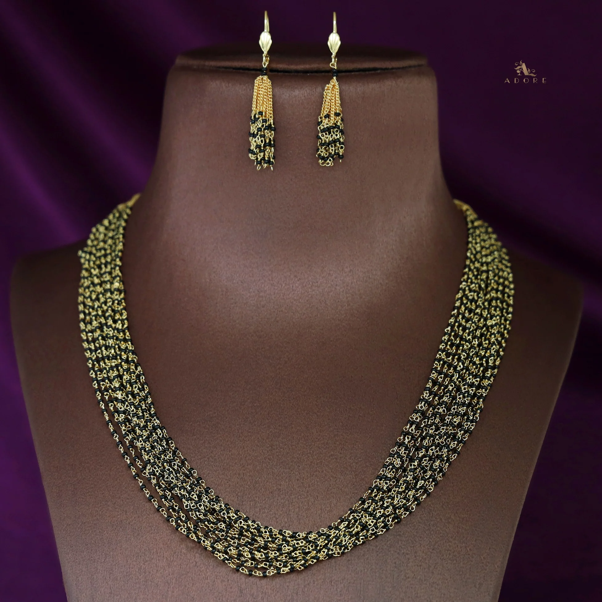 Tenille 15 Layer Neckpiece With Earring - Image 2