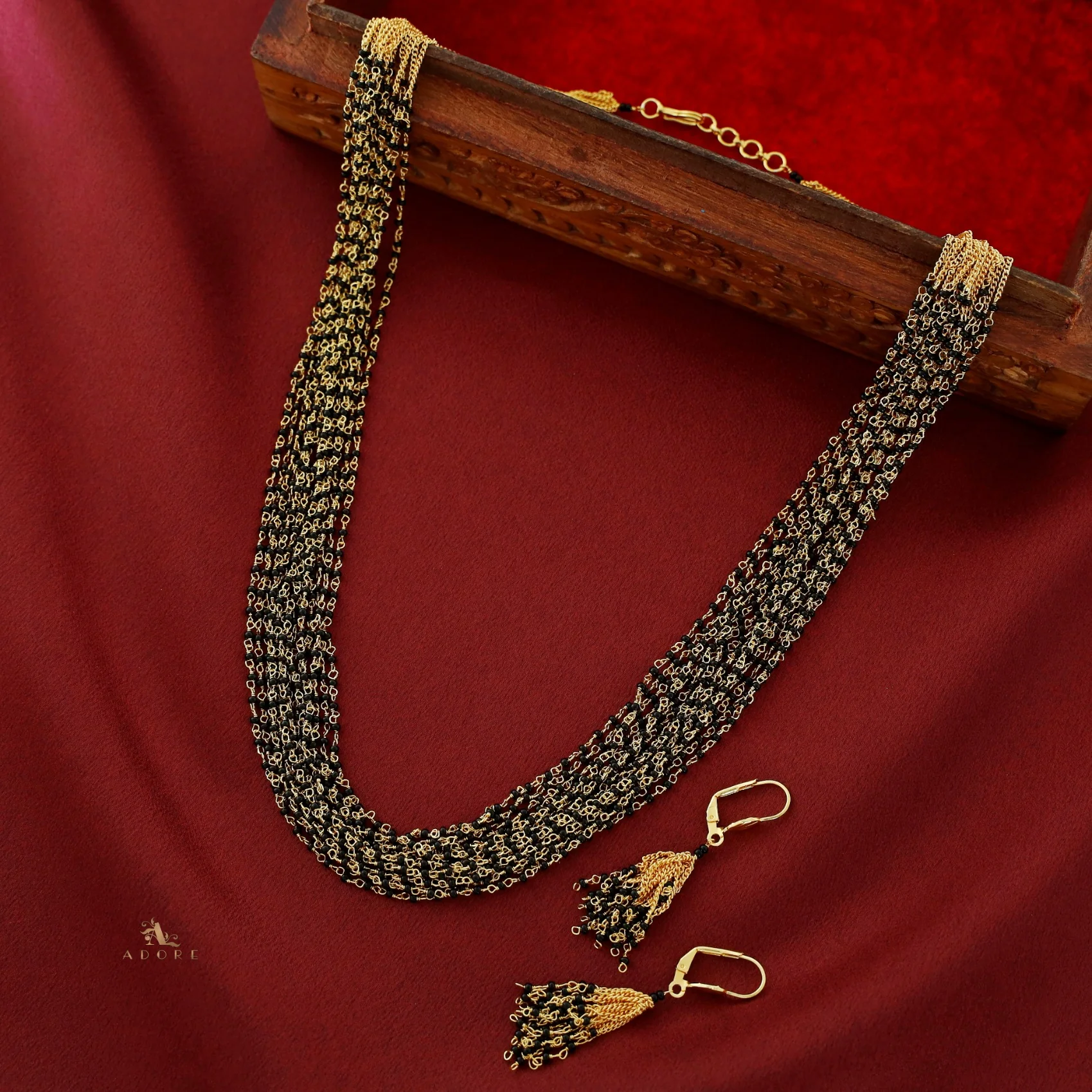 Tenille 15 Layer Neckpiece With Earring - Image 3