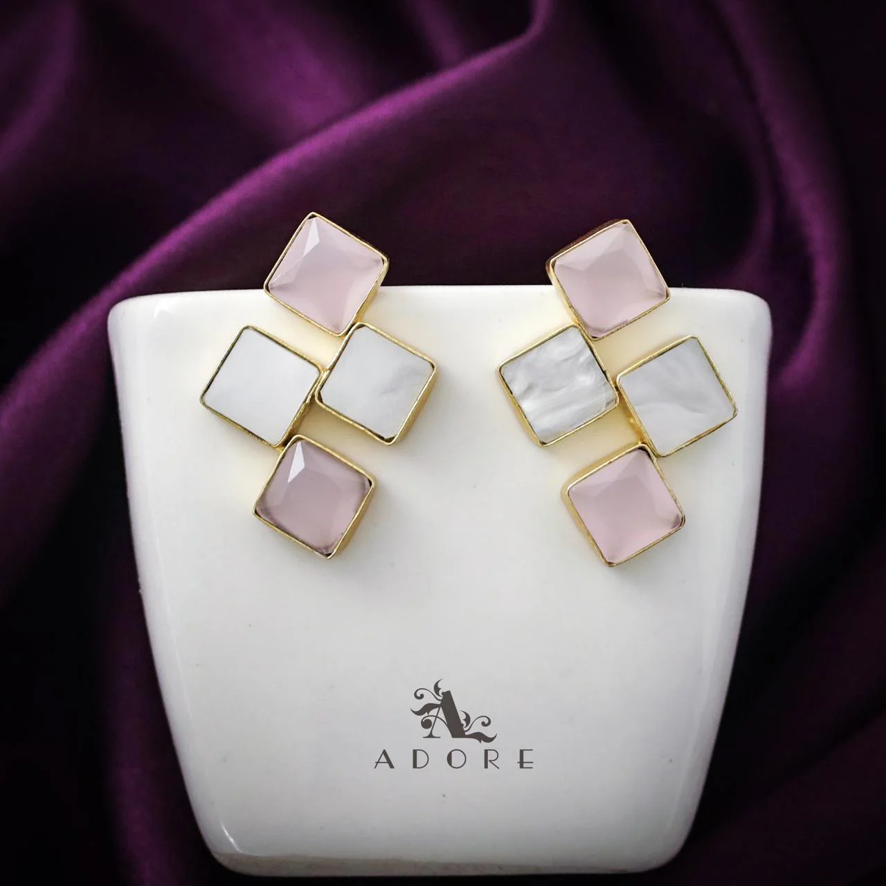 Tetra Diamond MOP + Glossy Earring - Image 4