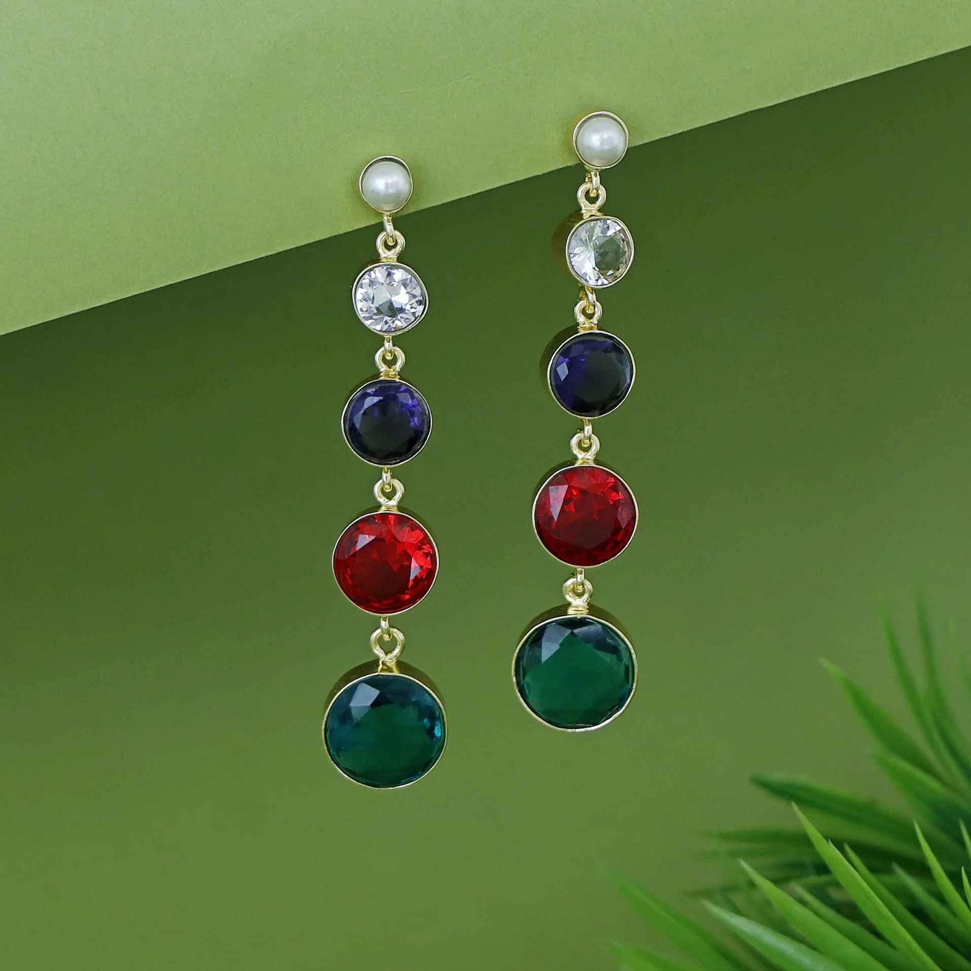Maisha Tetra Circle Glossy Pearl Earring - Image 2