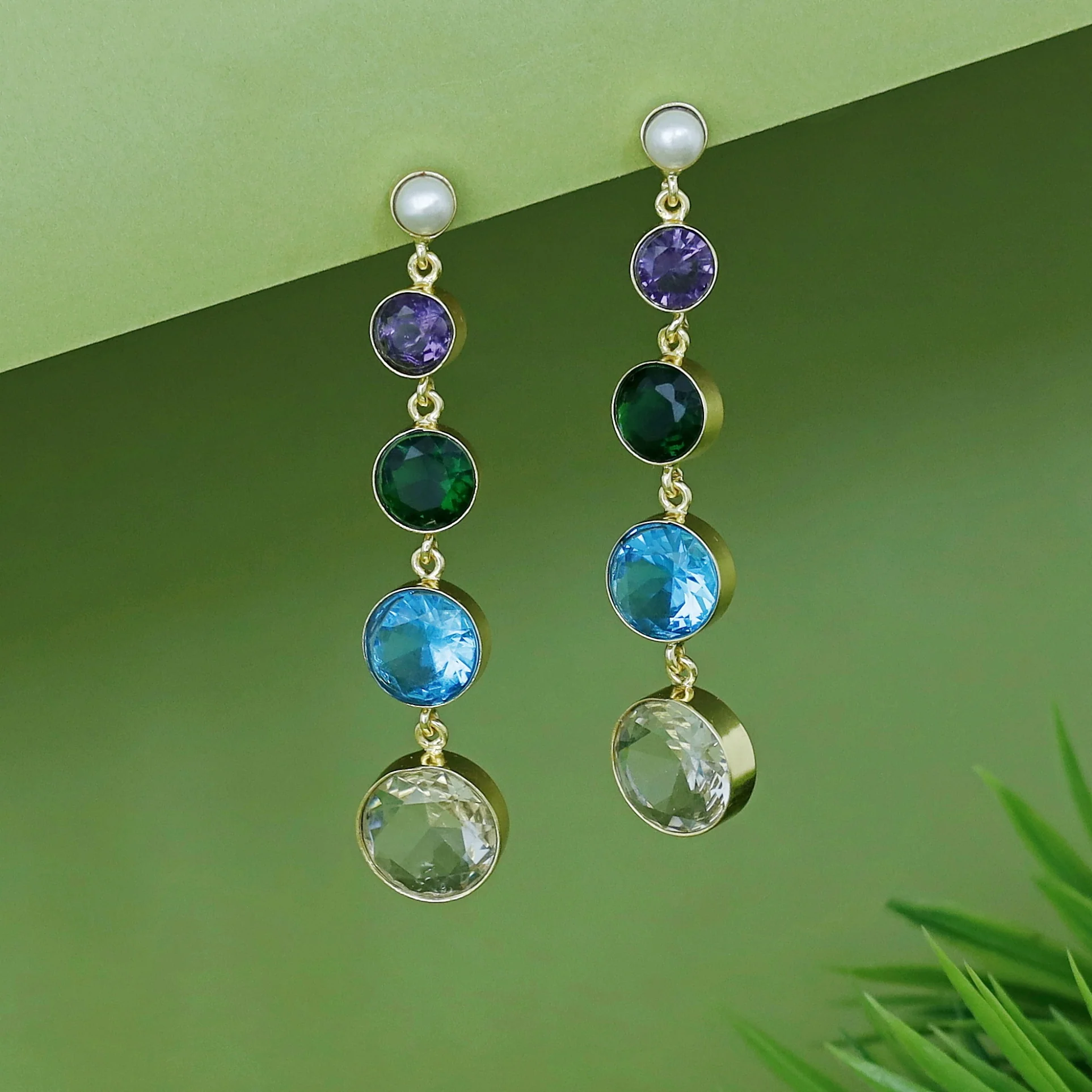 Maisha Tetra Circle Glossy Pearl Earring - Image 6