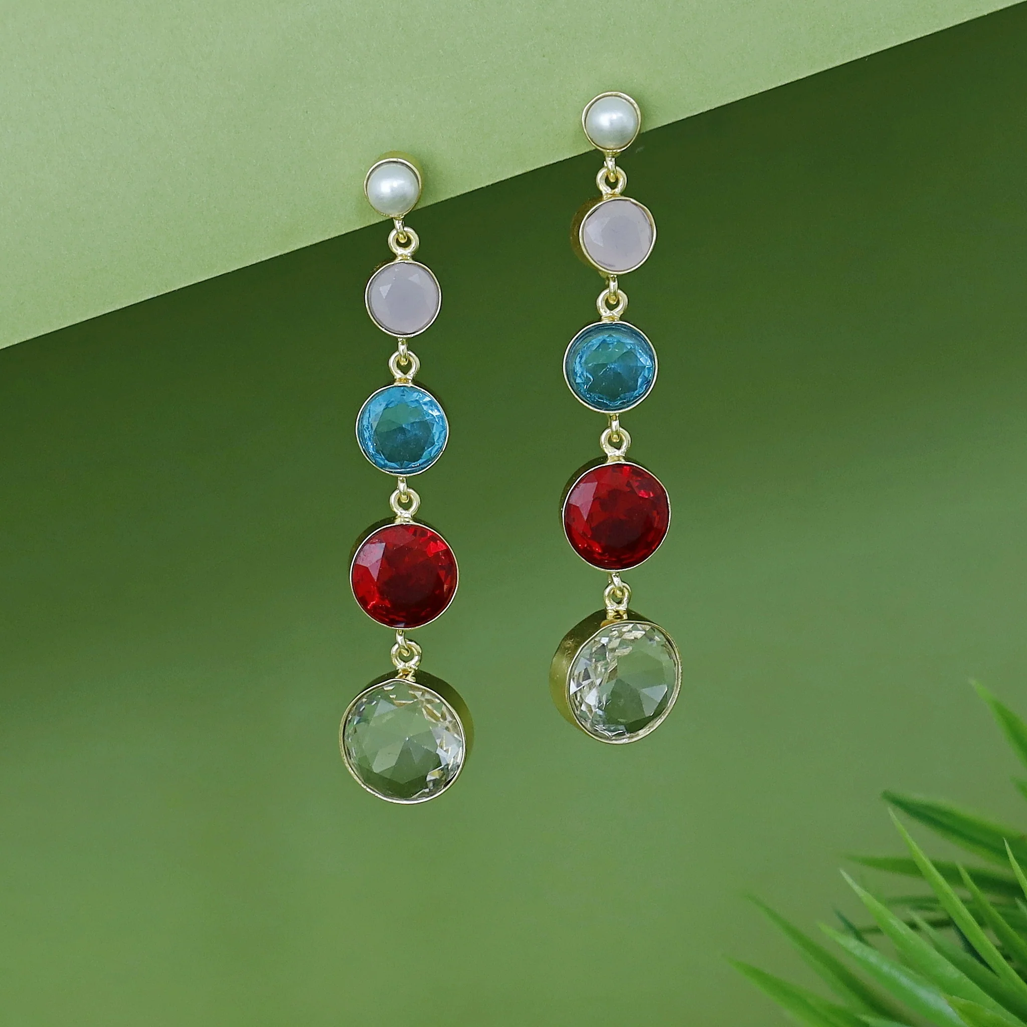 Maisha Tetra Circle Glossy Pearl Earring - Image 7