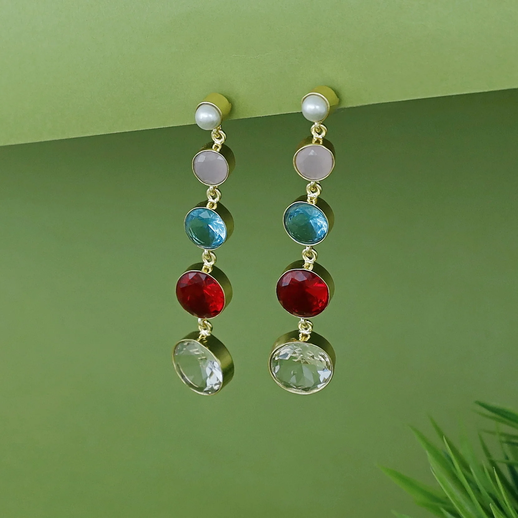 Maisha Tetra Circle Glossy Pearl Earring - Image 8