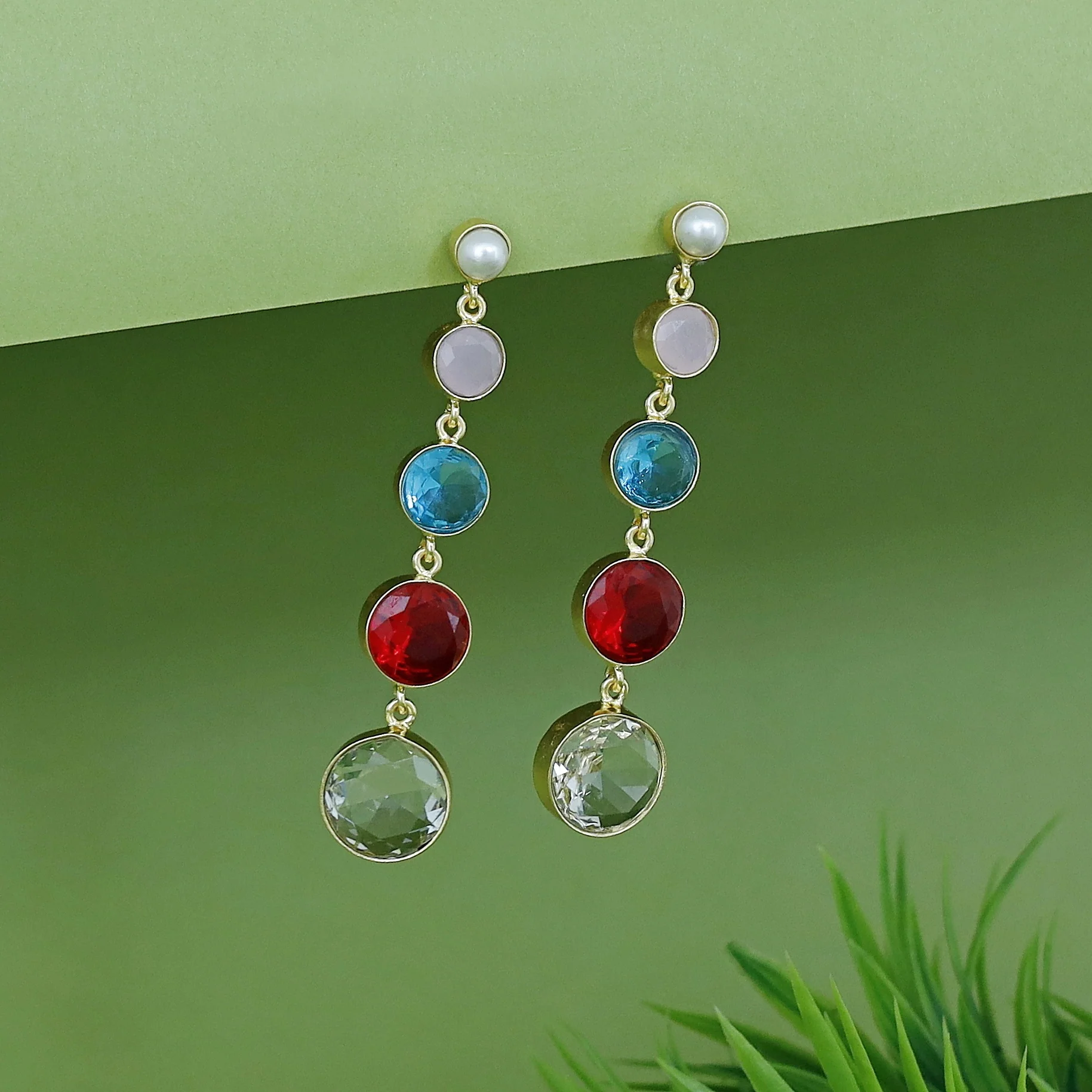 Maisha Tetra Circle Glossy Pearl Earring - Image 9