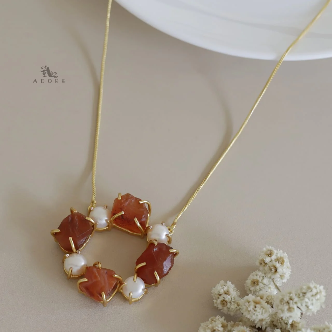 Tetra Pearly Raw Stone Chakra Neckpiece - Image 3