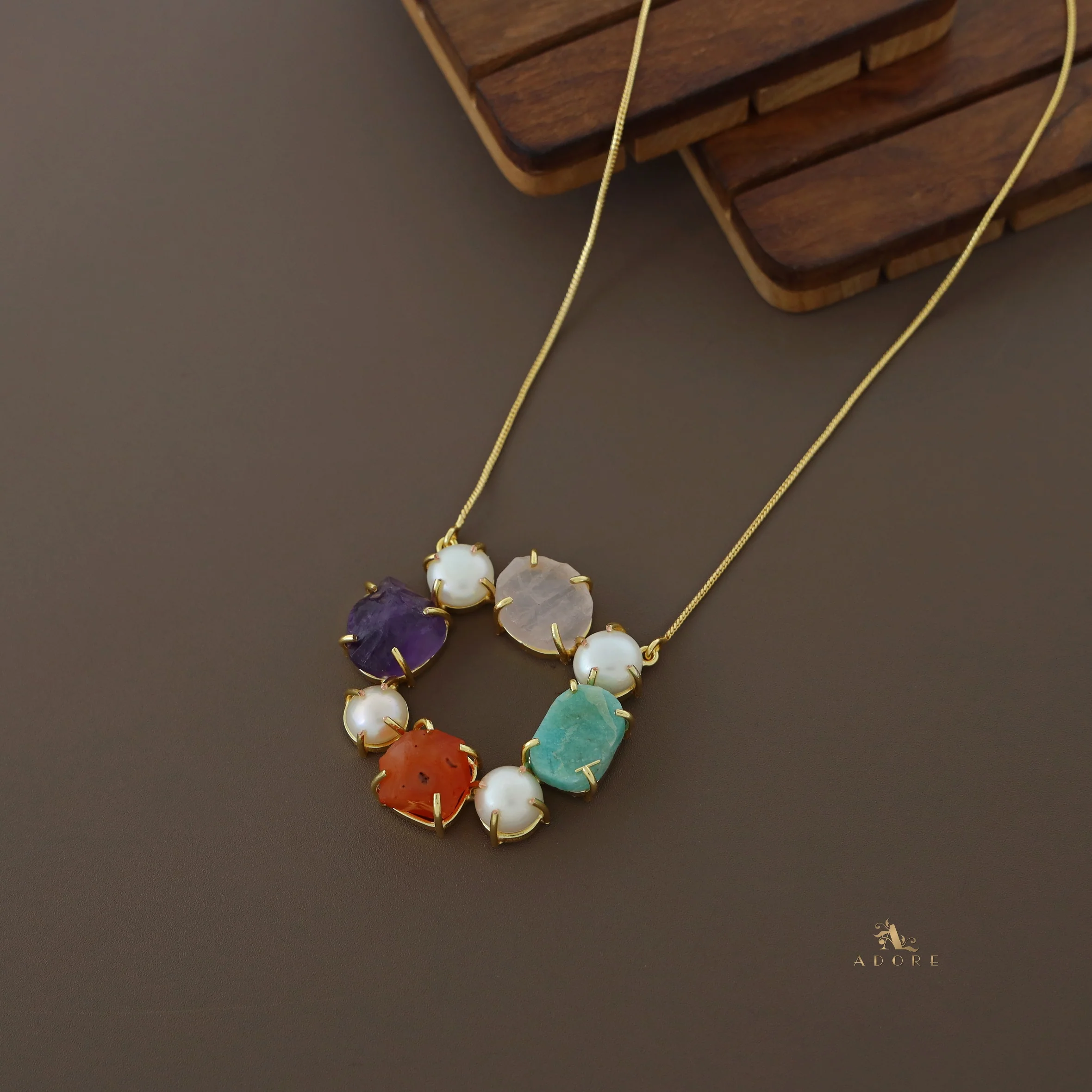 Tetra Pearly Raw Stone Chakra Neckpiece - Image 4