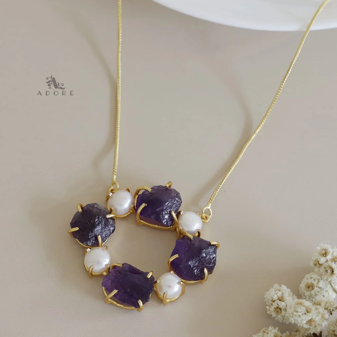 Tetra Pearly Raw Stone Chakra Neckpiece - Image 5
