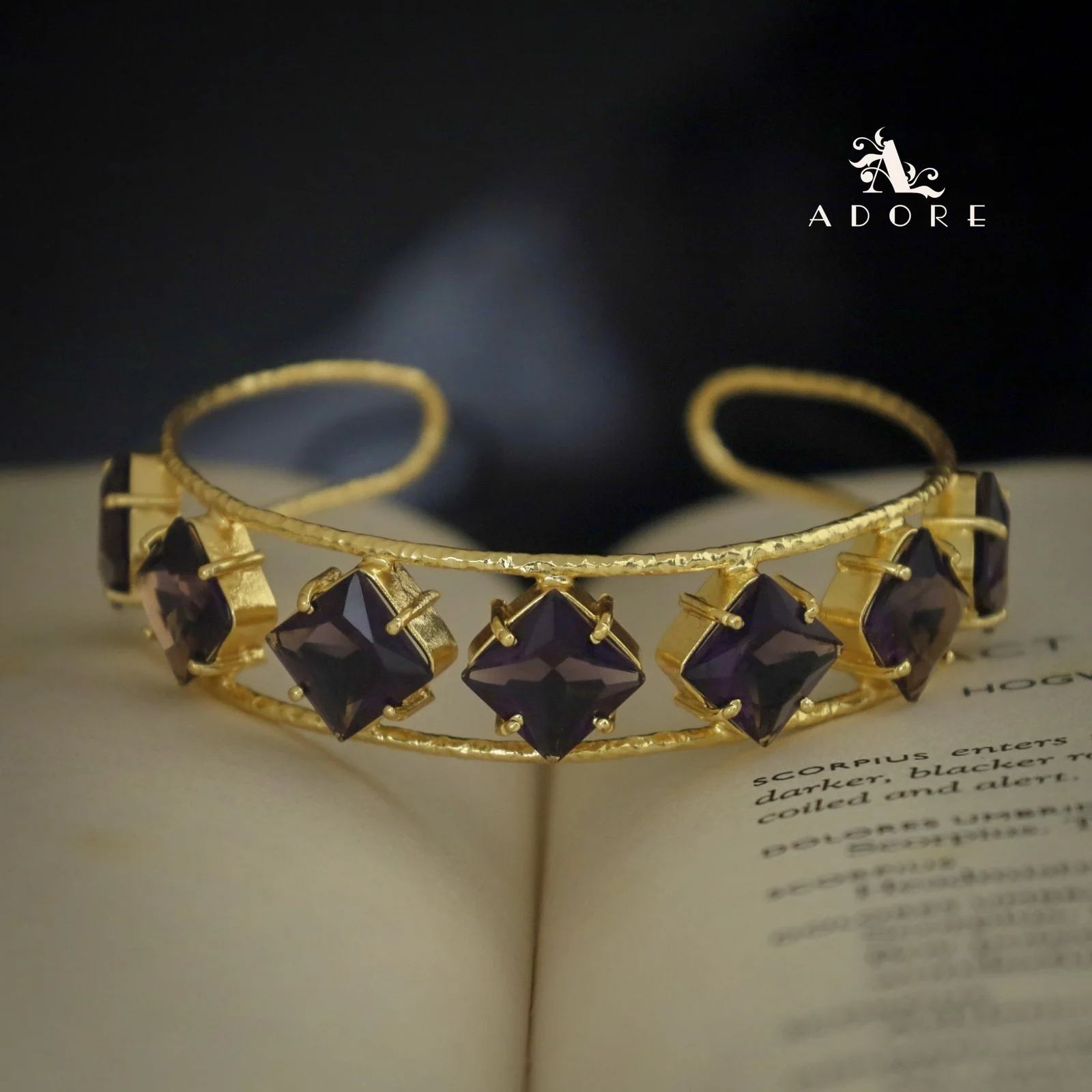 Textured Adonai 7 Stone Diamond Bangle - Image 10
