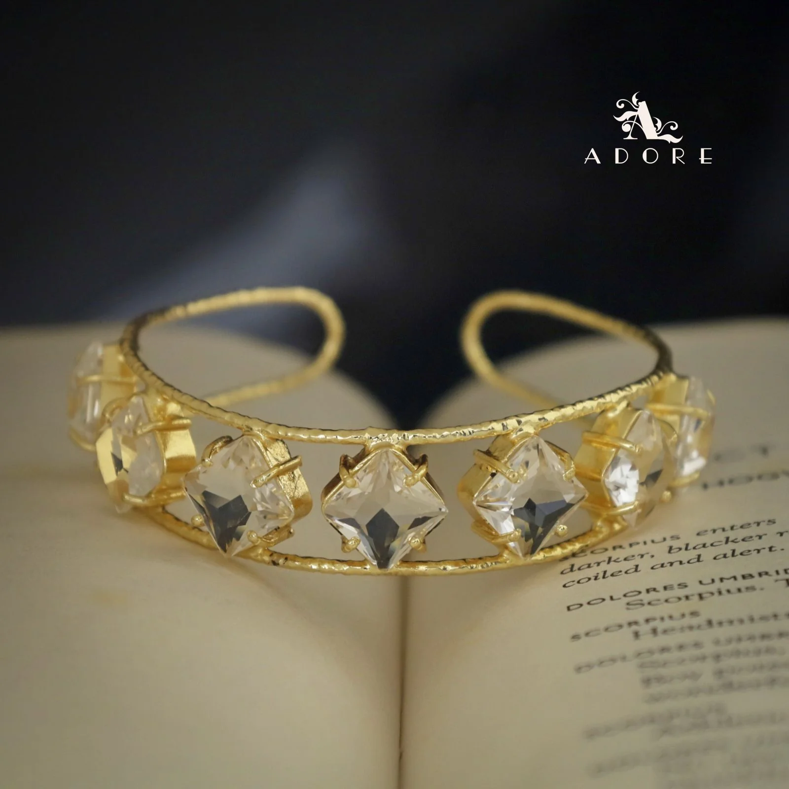 Textured Adonai 7 Stone Diamond Bangle - Image 2