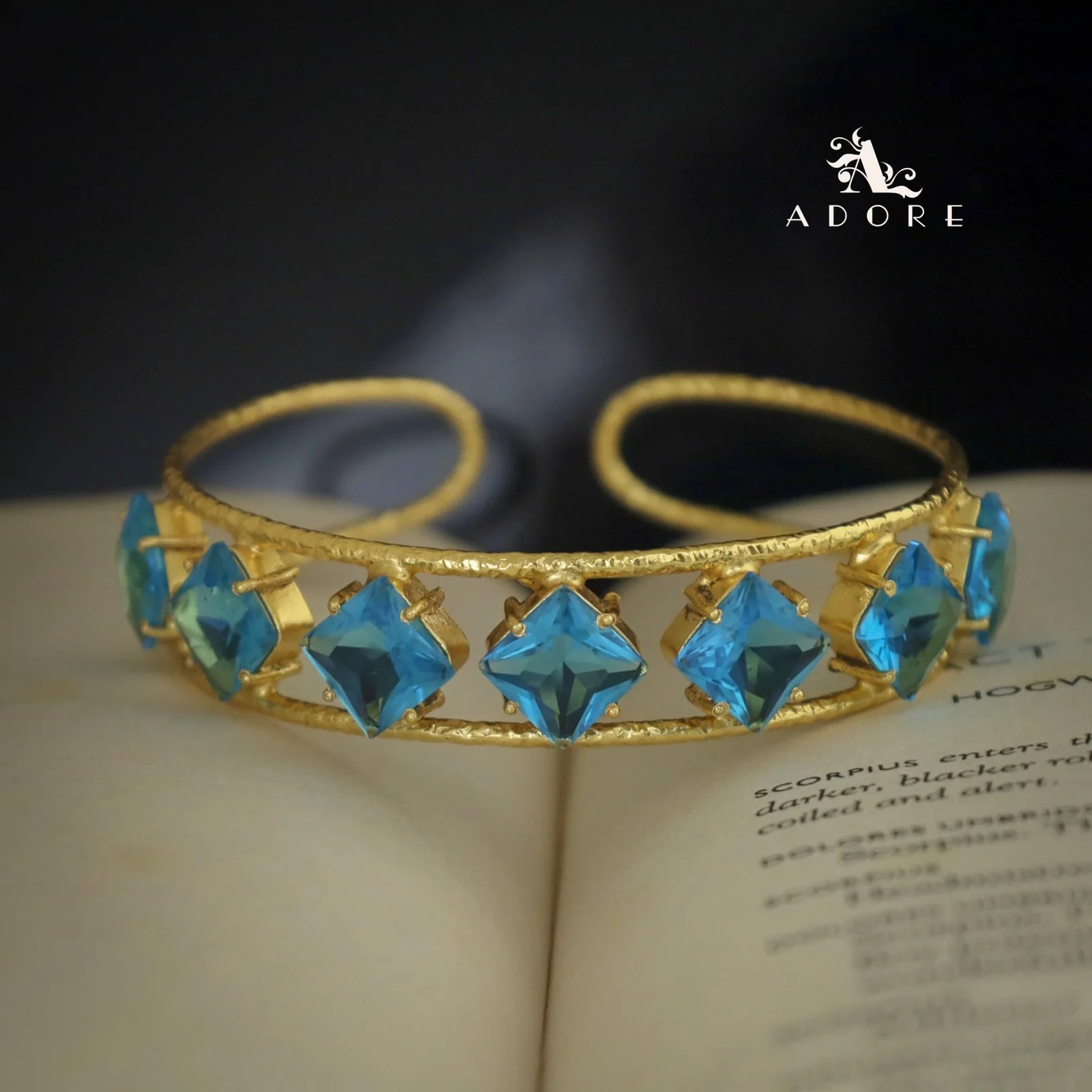 Textured Adonai 7 Stone Diamond Bangle - Image 4