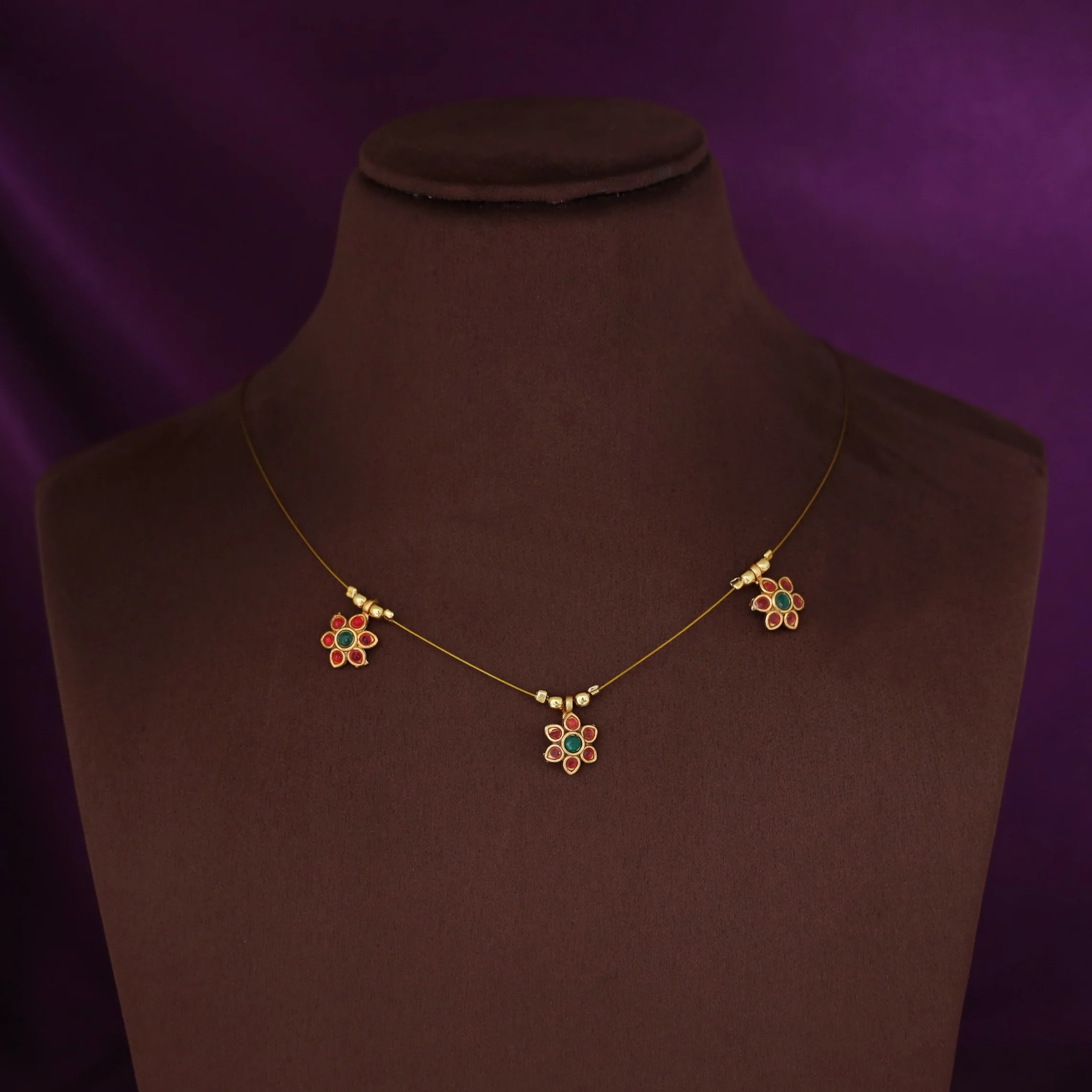 Thridha Tri Flower String Neckpiece - Image 6