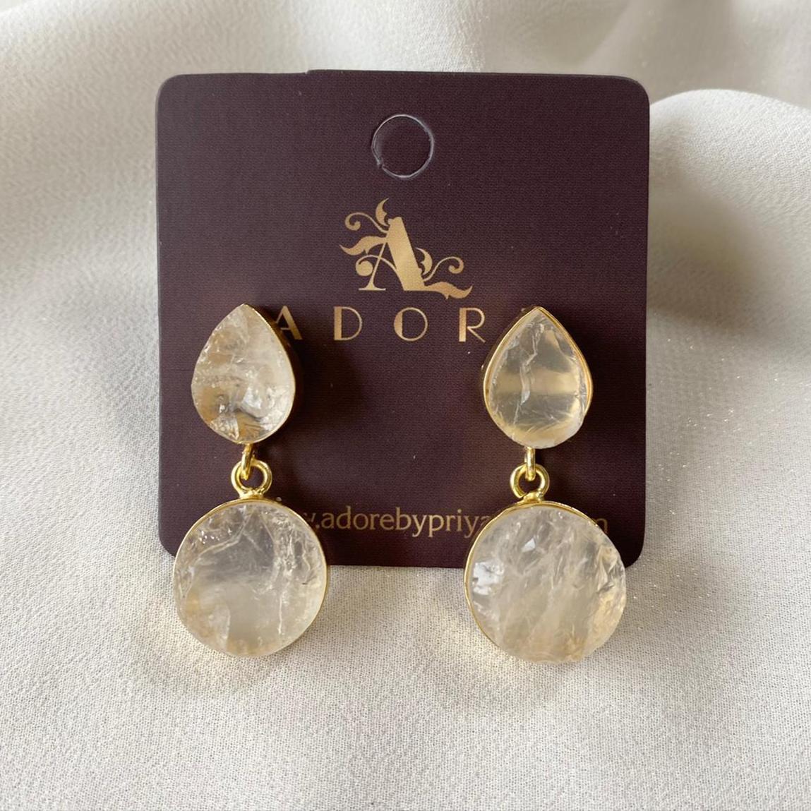 Tilak Raw Stone Earrings (Colour Options) - Image 11